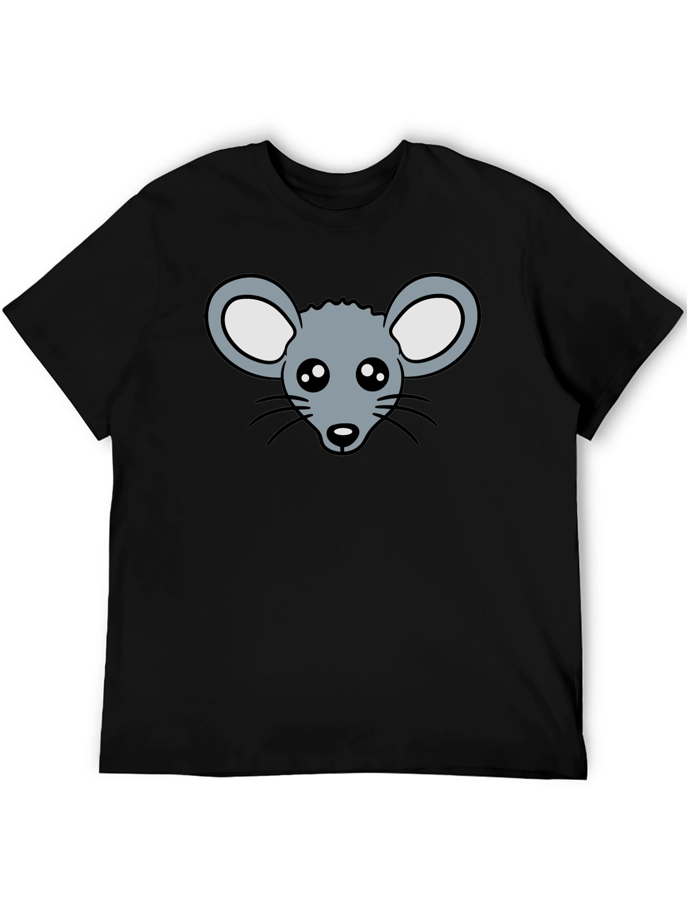Cute Mouse Graphic T-Shirt - Black Cotton Tee