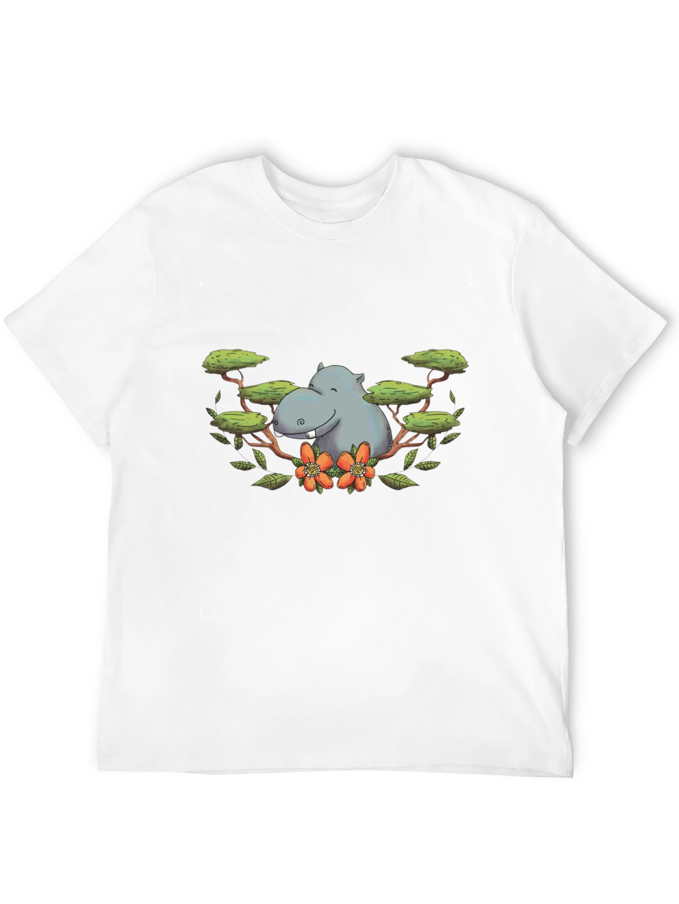 Hippo Graphic Print Black T-Shirt