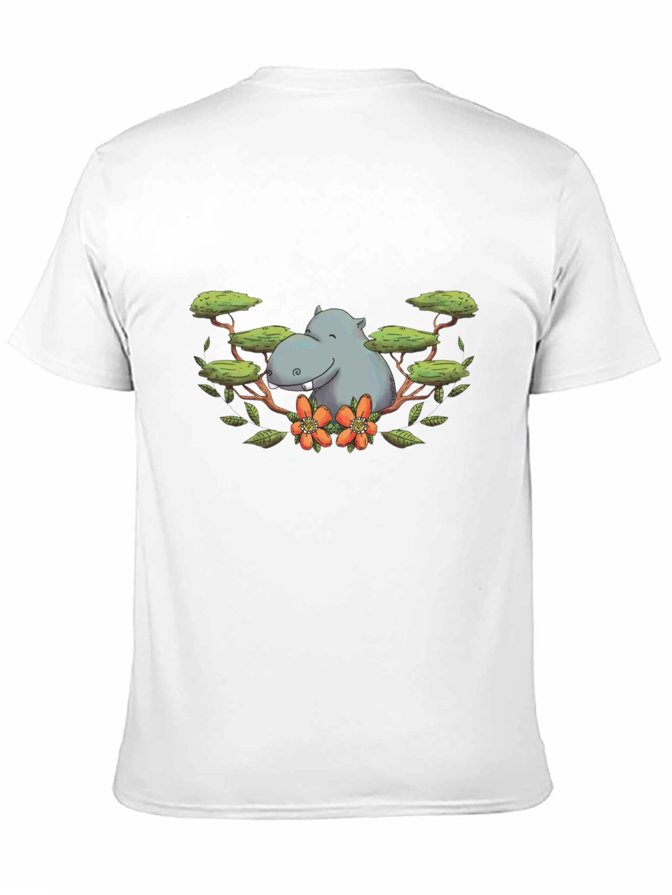 Hippo Graphic Print Black T-Shirt