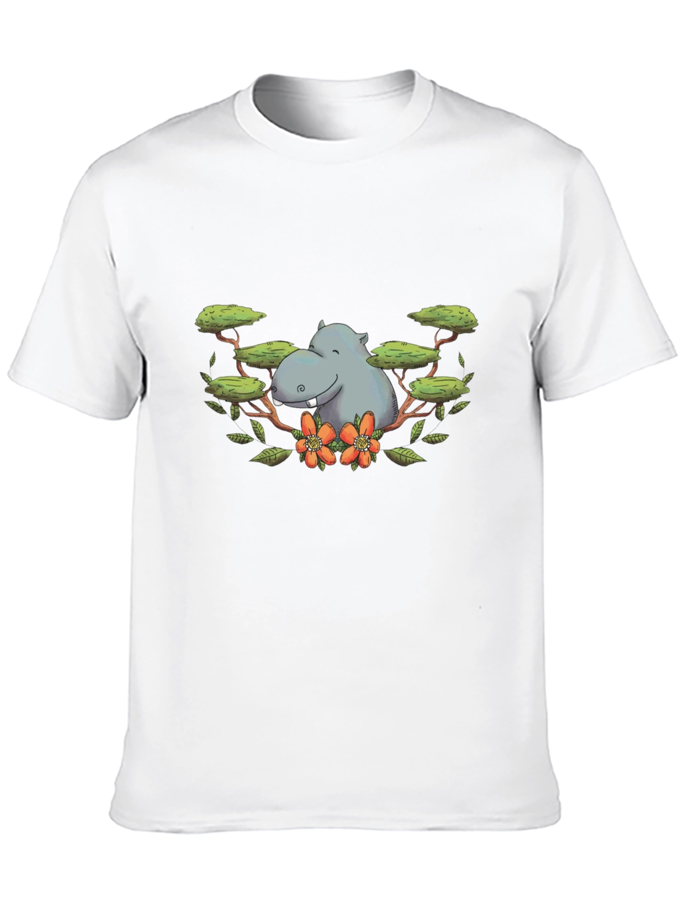 Hippo Graphic Print Black T-Shirt