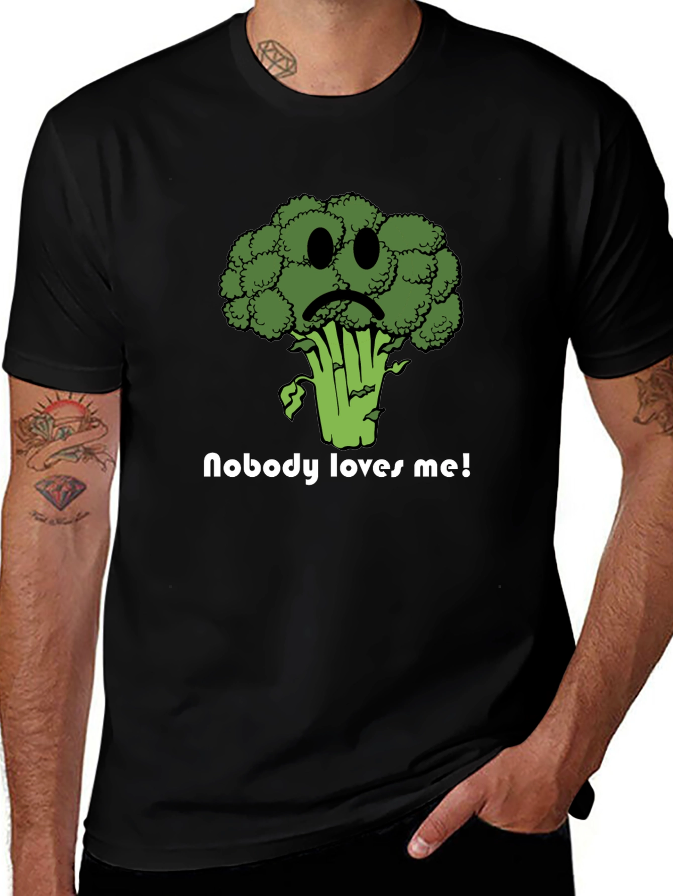 Sad Broccoli T-Shirt - Nobody Loves Me Graphic Tee