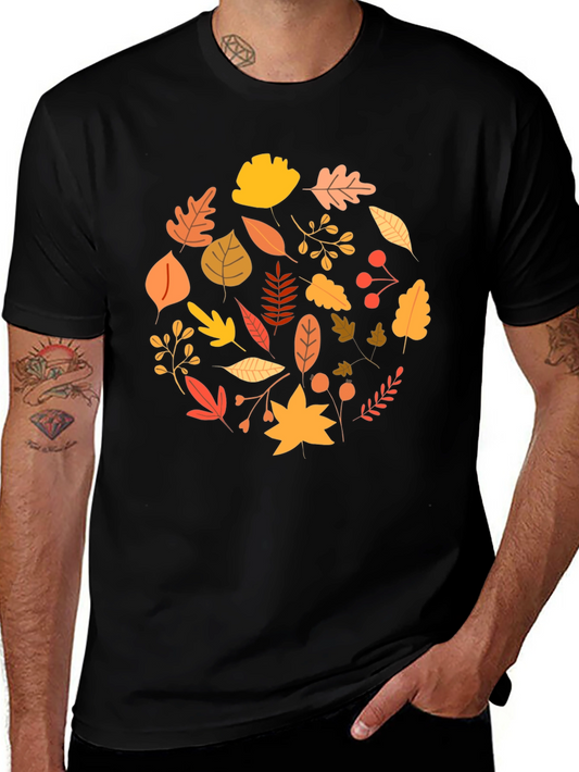 Autumn Leaves Graphic Tee - Black