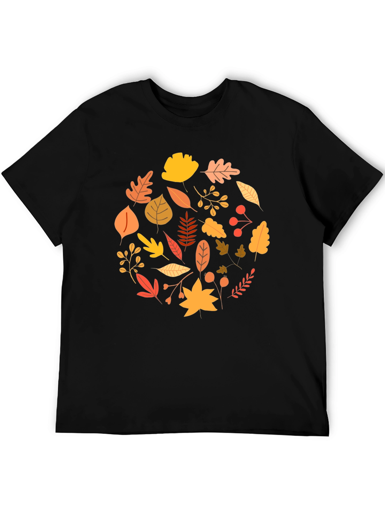 Autumn Leaves Graphic Tee - Black