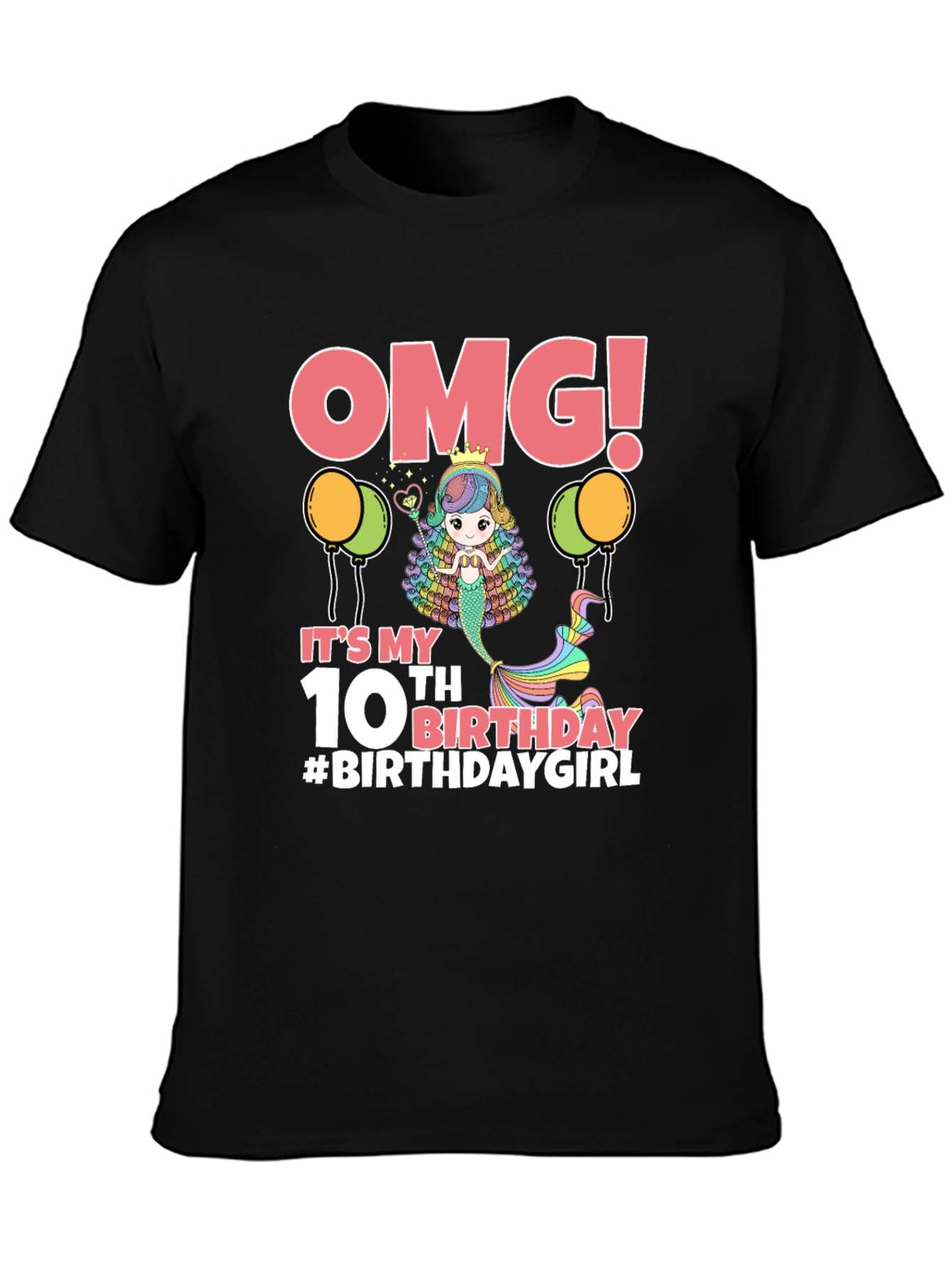 OMG! 10th Birthday Mermaid T-Shirt