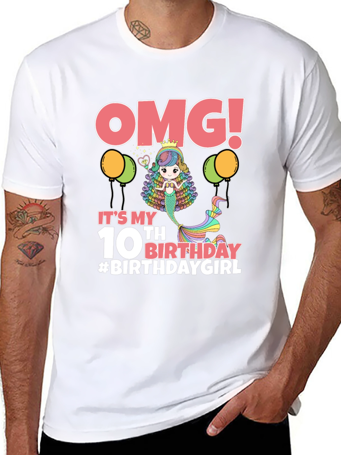 OMG! 10th Birthday Mermaid T-Shirt