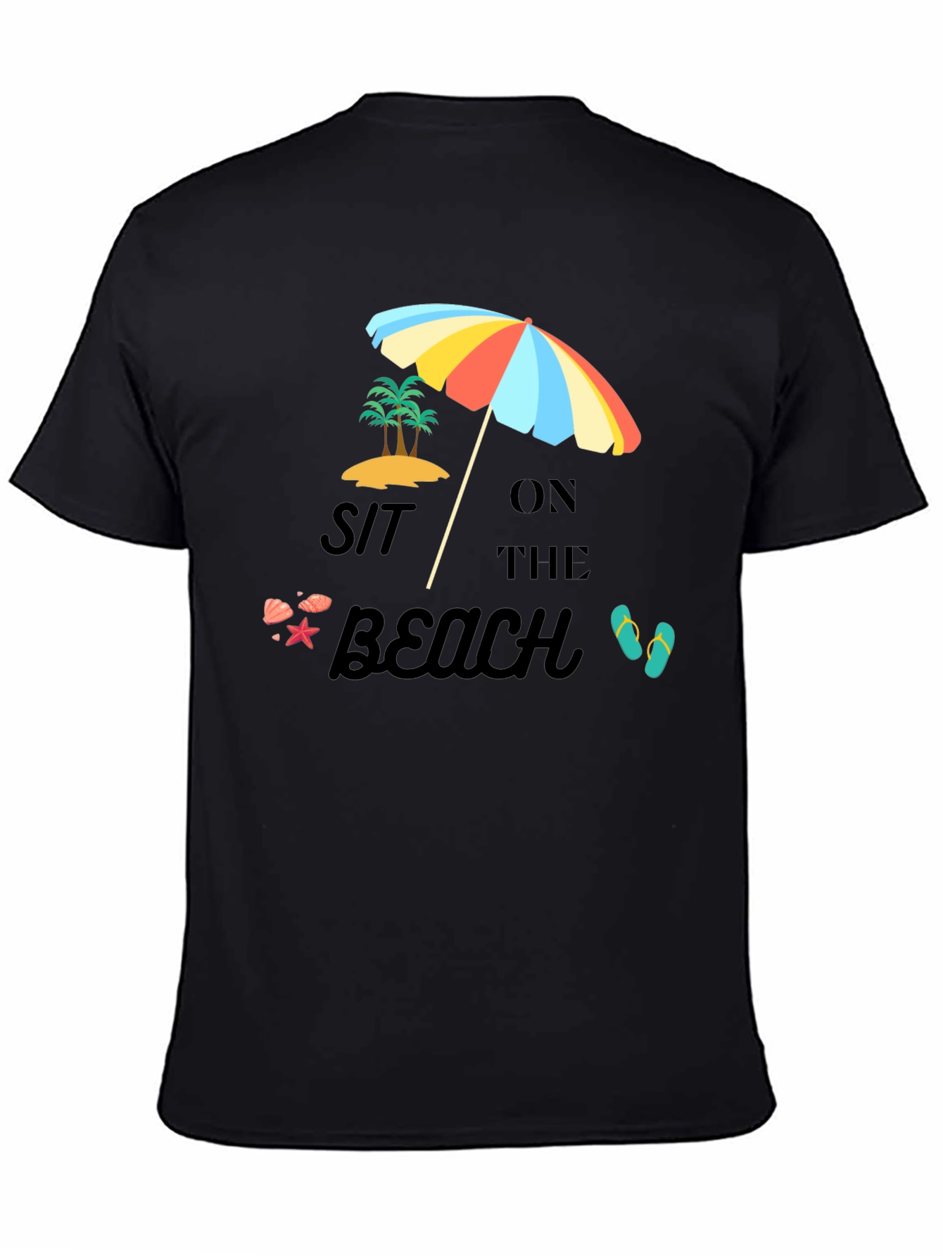 Sit on the Beach Black T-Shirt