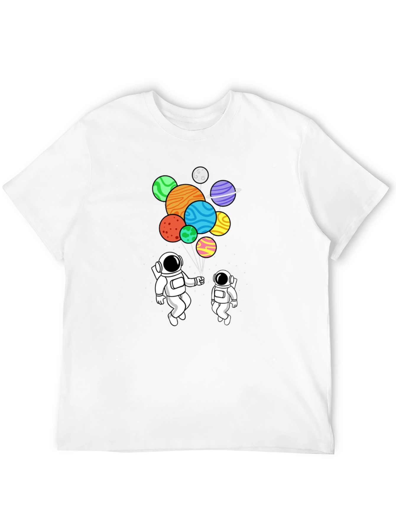 Astronaut Planet Balloons Graphic Tee