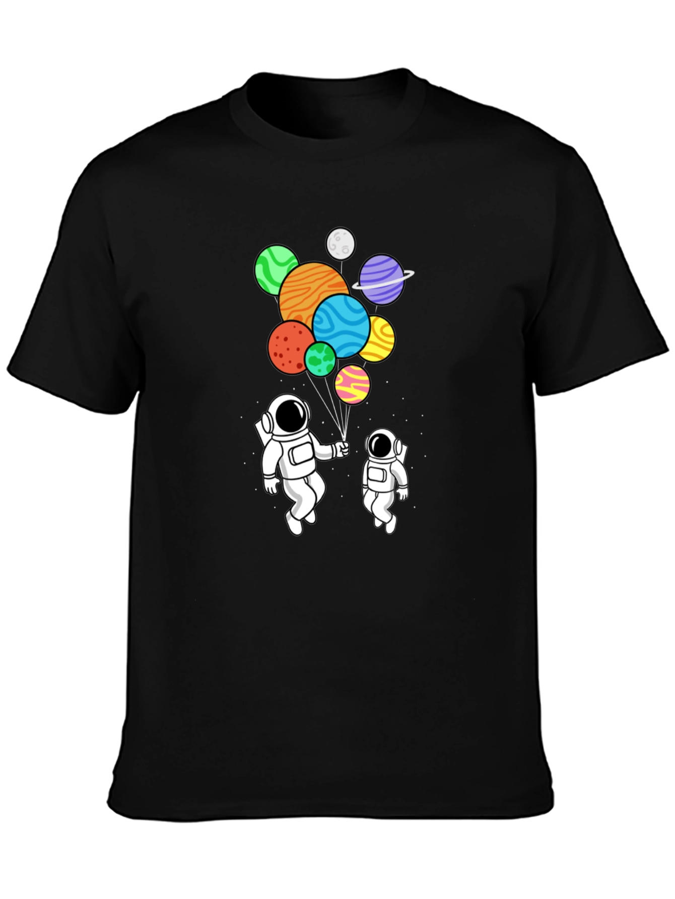 Astronaut Planet Balloons Graphic Tee