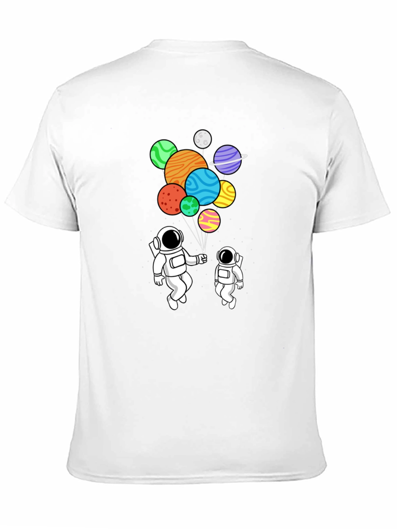 Astronaut Planet Balloons Graphic Tee