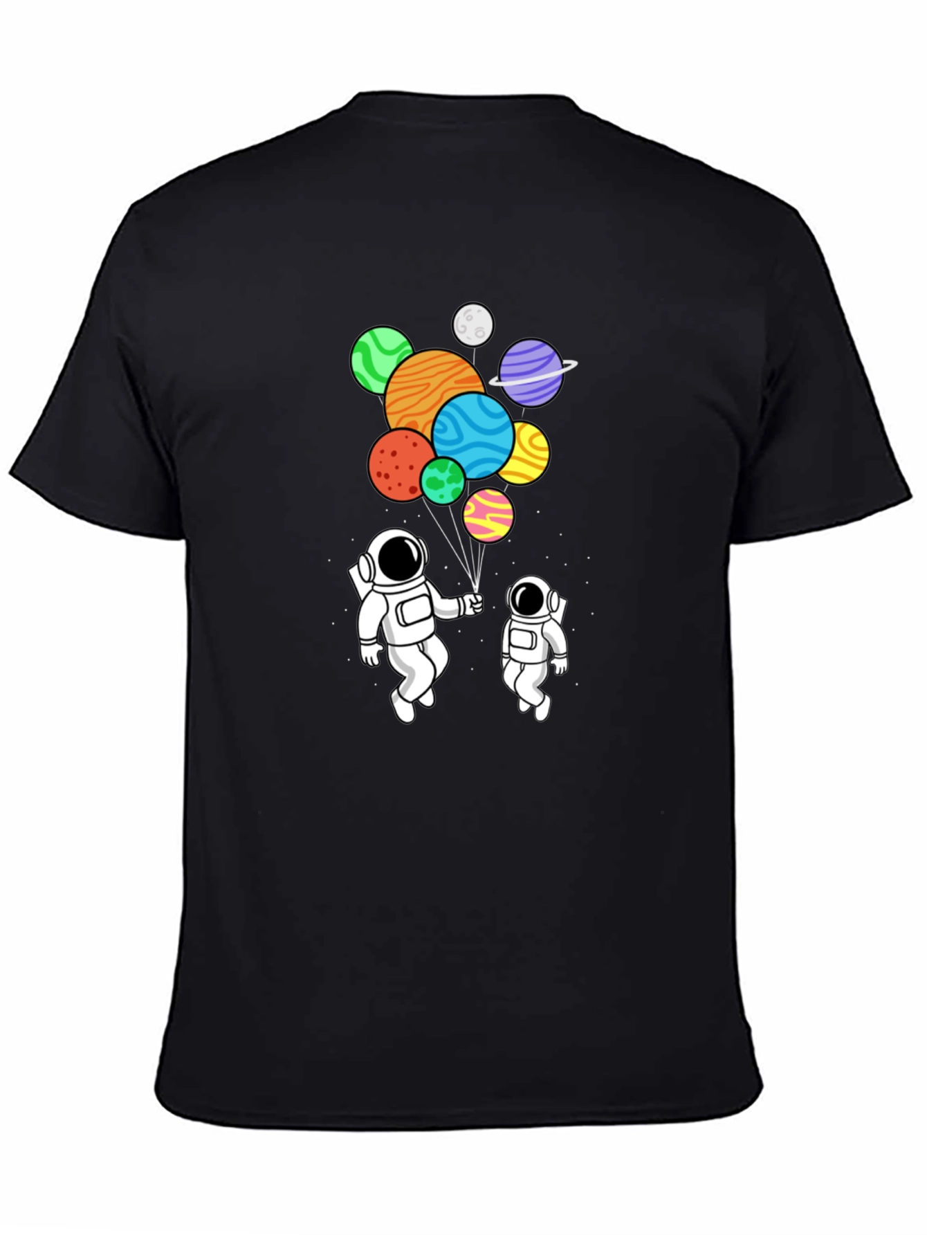 Astronaut Planet Balloons Graphic Tee