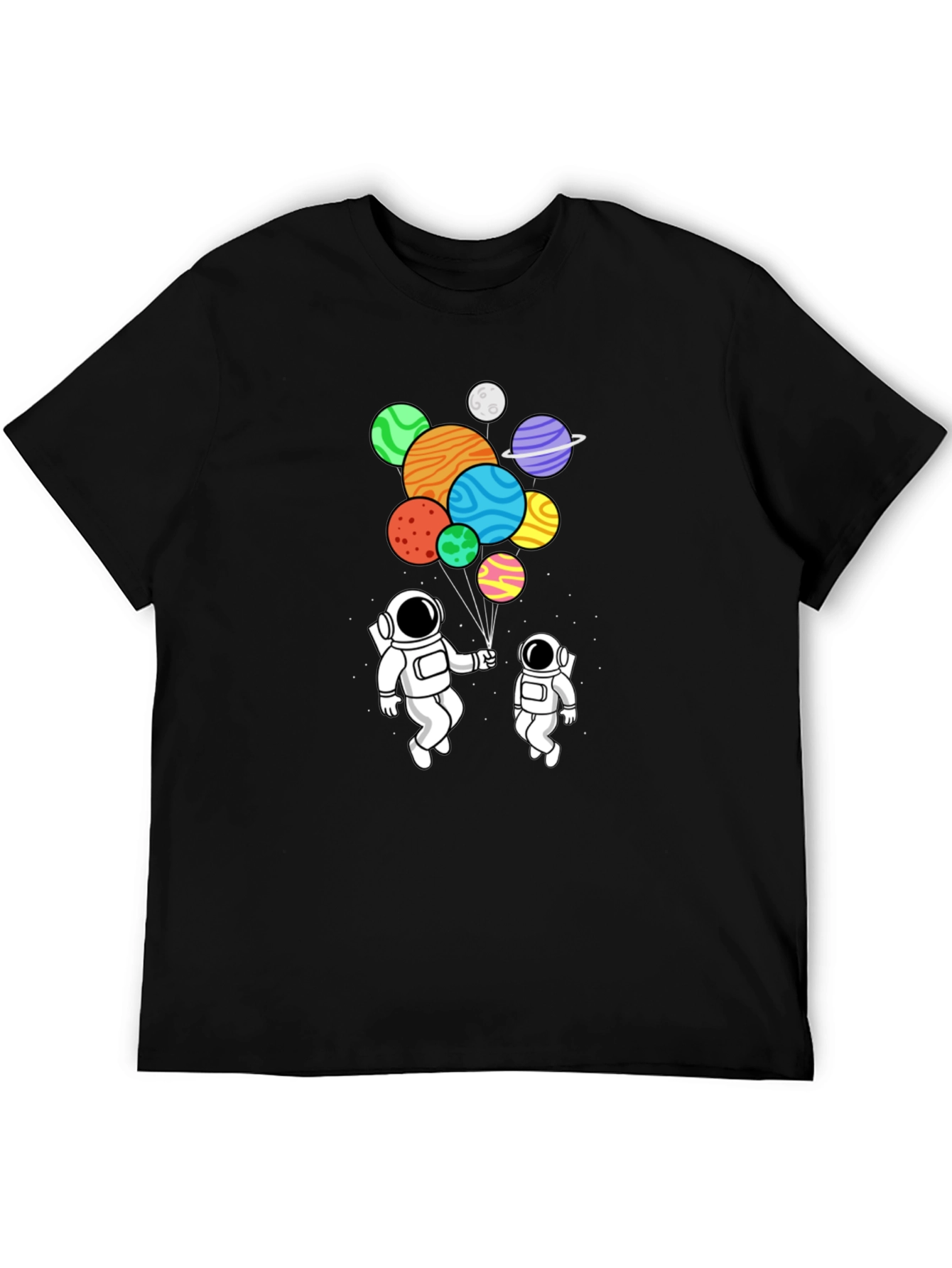 Astronaut Planet Balloons Graphic Tee