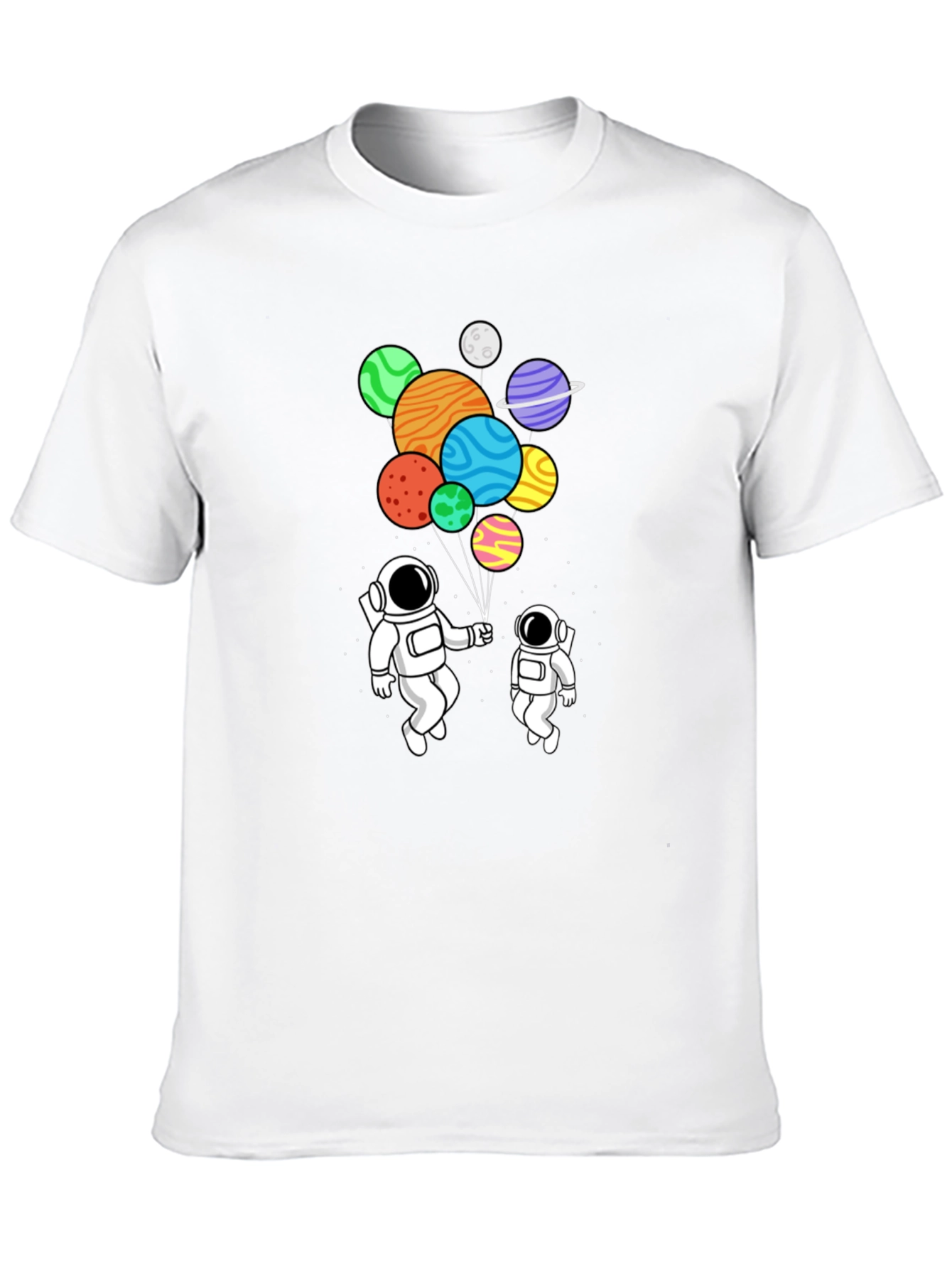 Astronaut Planet Balloons Graphic Tee
