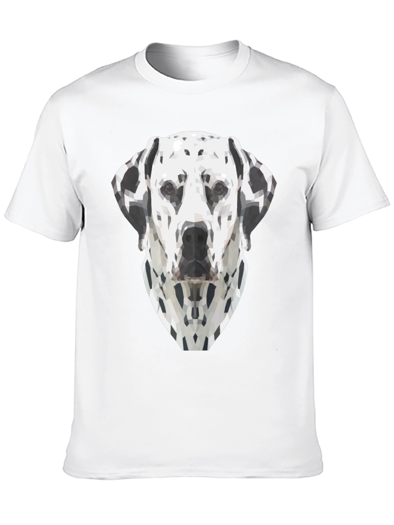 Geometric Dalmatian Dog Graphic Tee - Black