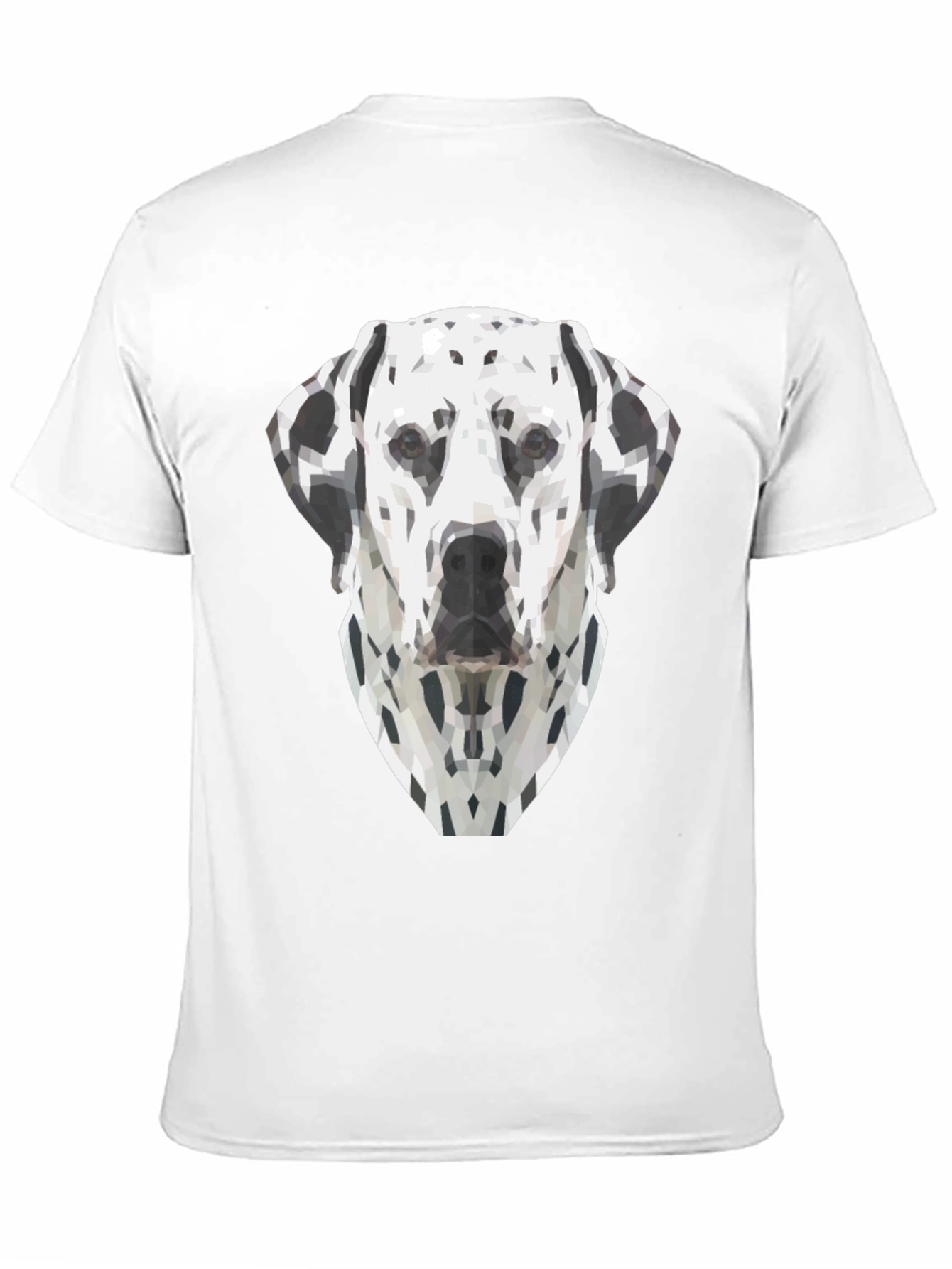 Geometric Dalmatian Dog Graphic Tee - Black