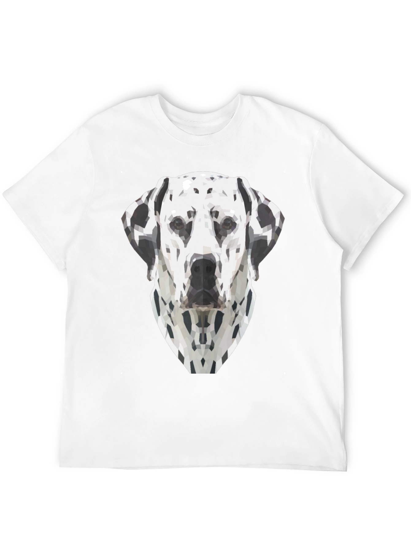 Geometric Dalmatian Dog Graphic Tee - Black