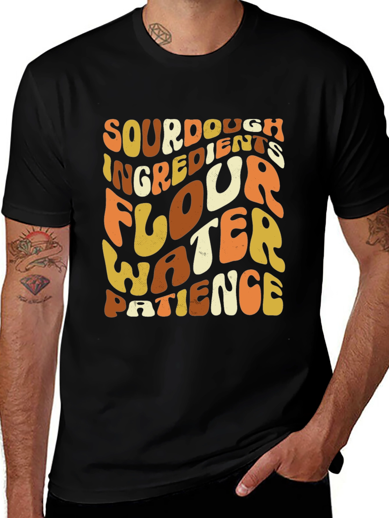 Sourdough Ingredients Retro Graphic T-Shirt
