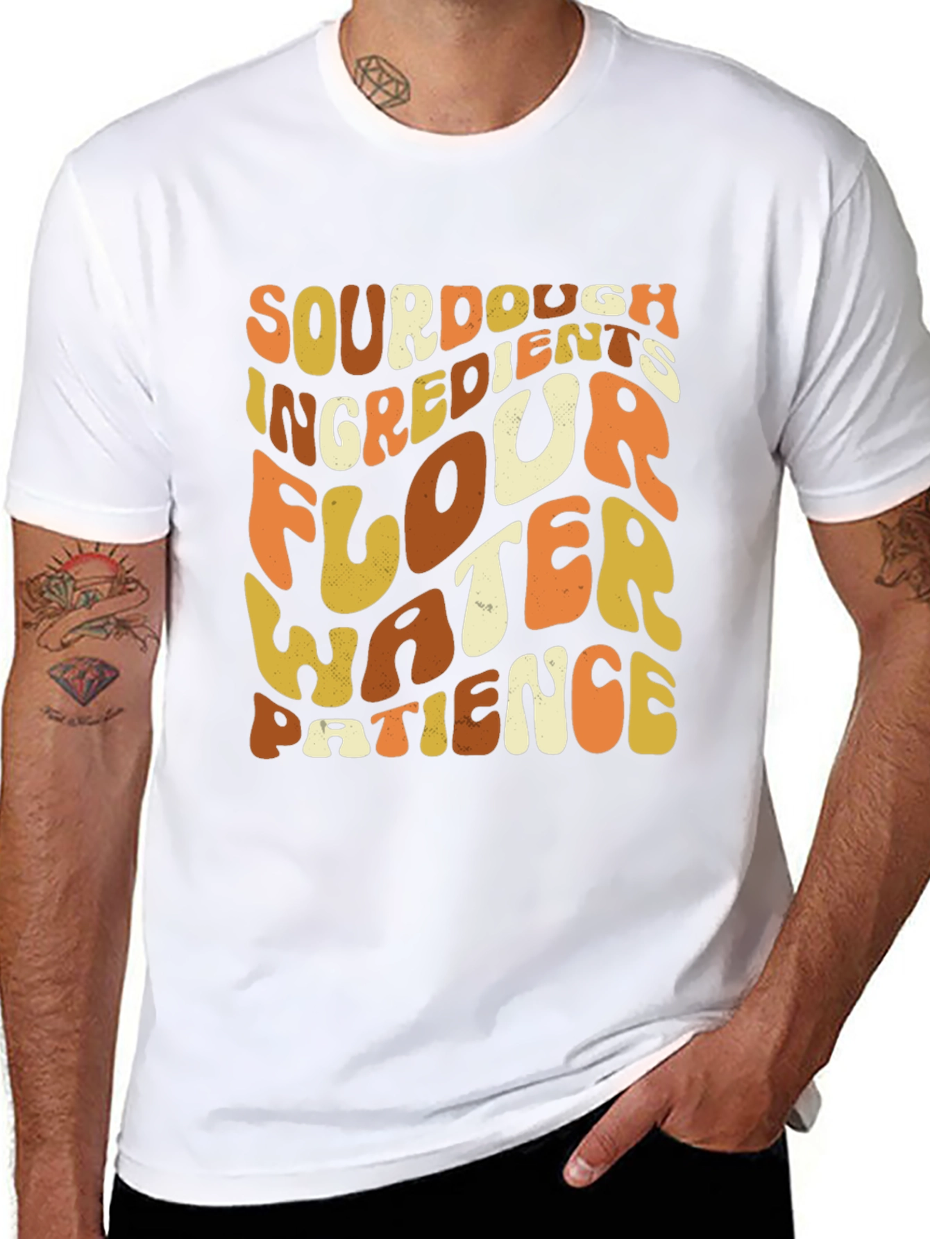 Sourdough Ingredients Retro Graphic T-Shirt