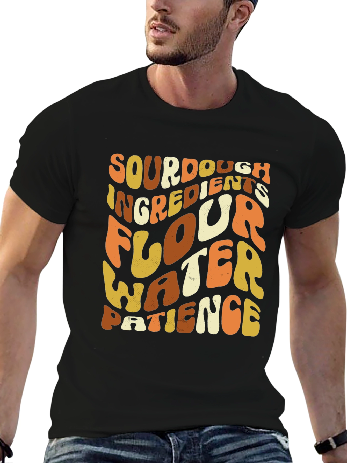 Sourdough Ingredients Retro Graphic T-Shirt