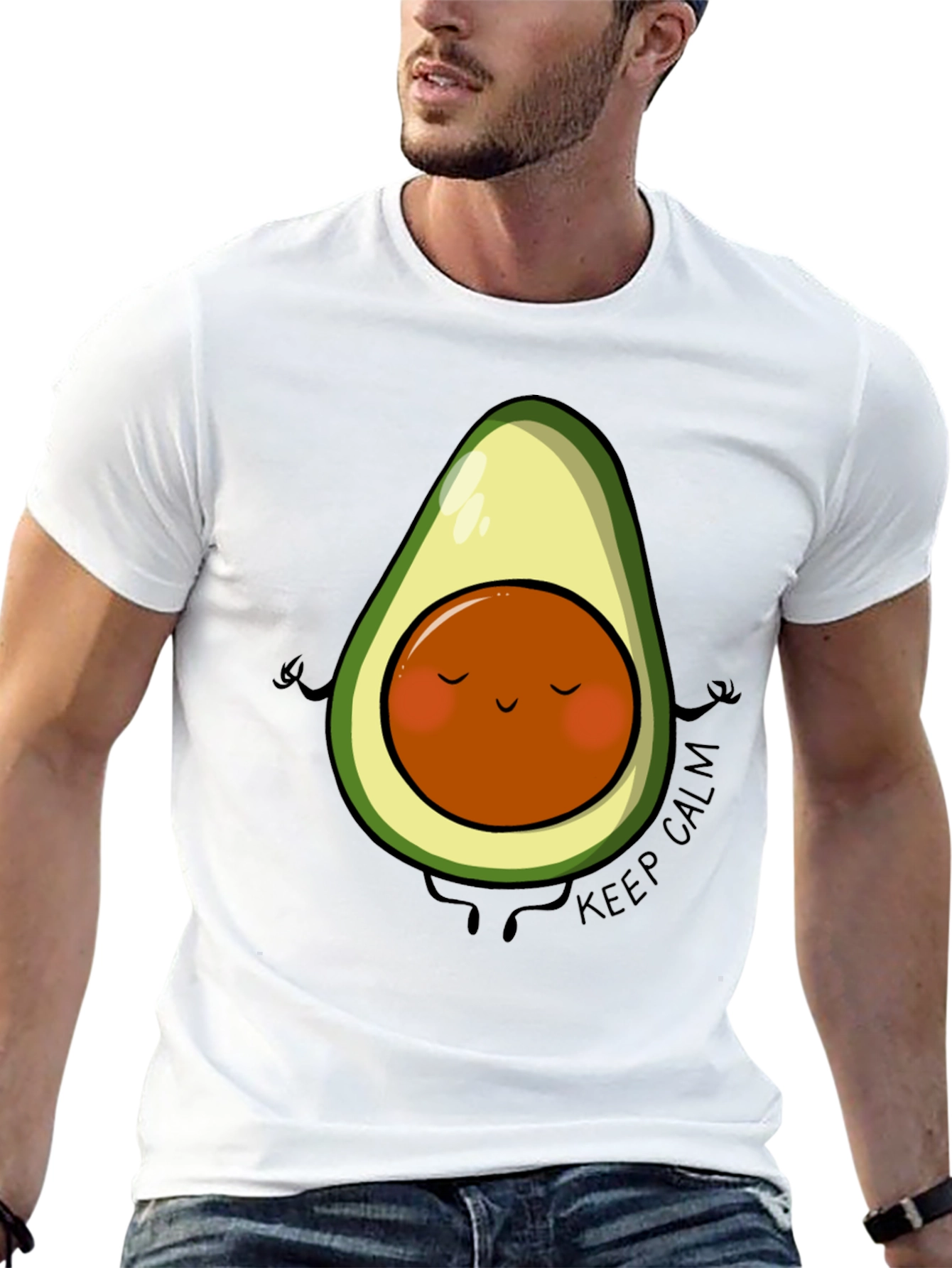 Zen Avocado T-Shirt - Keep Calm Graphic Tee