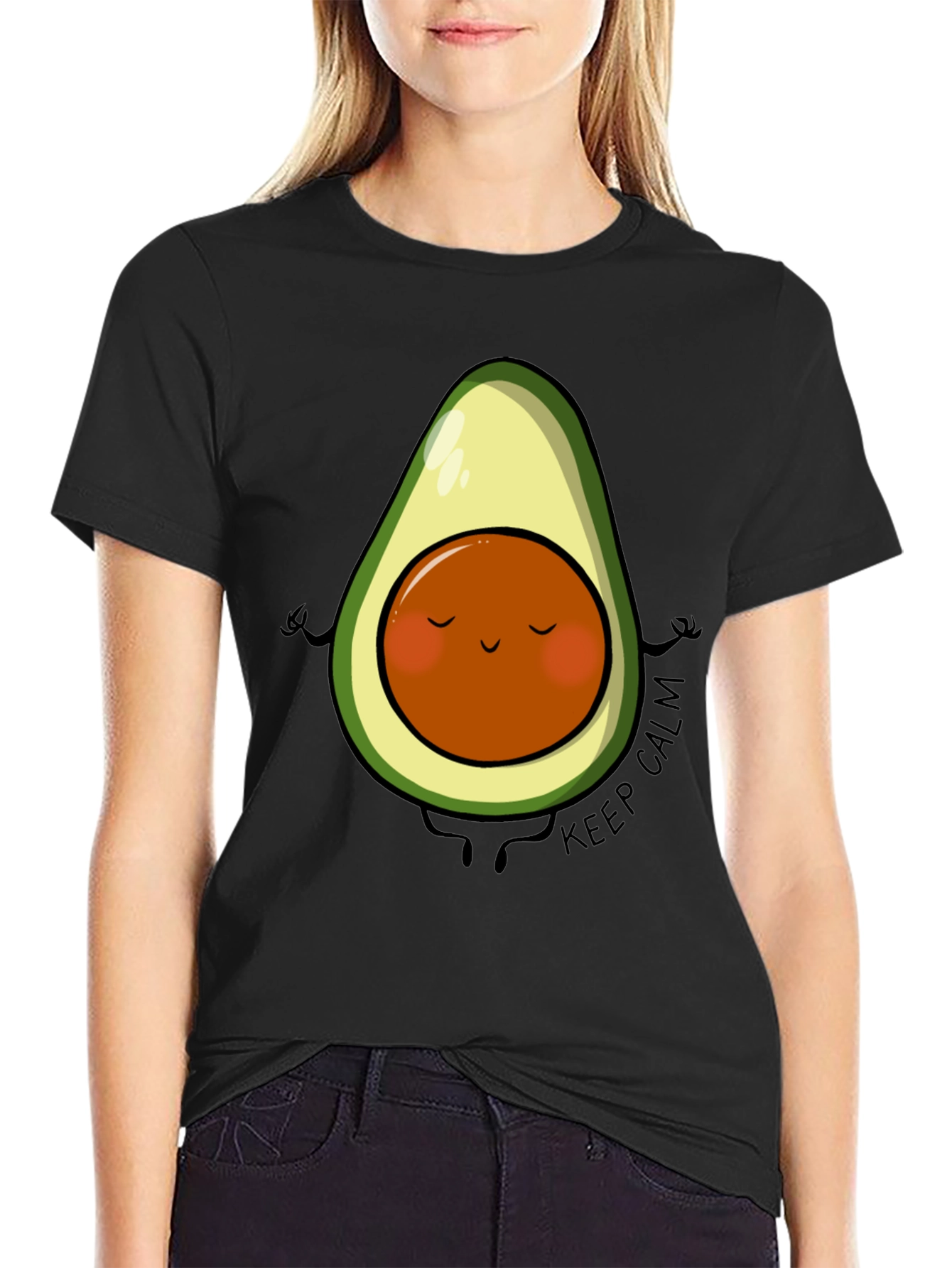 Zen Avocado T-Shirt - Keep Calm Graphic Tee