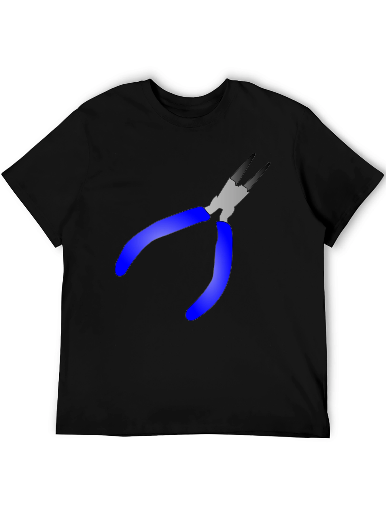 Pliers Graphic Tee - Black Cotton Blend T-Shirt