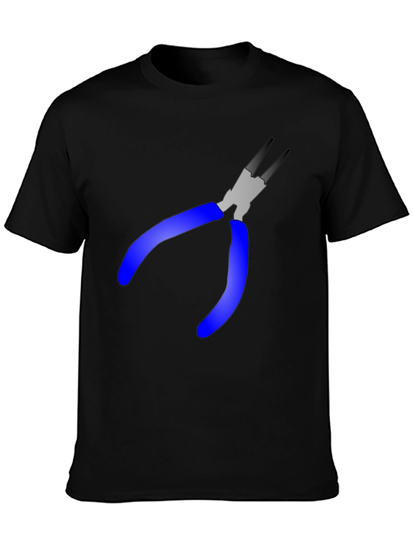 Pliers Graphic Tee - Black Cotton Blend T-Shirt