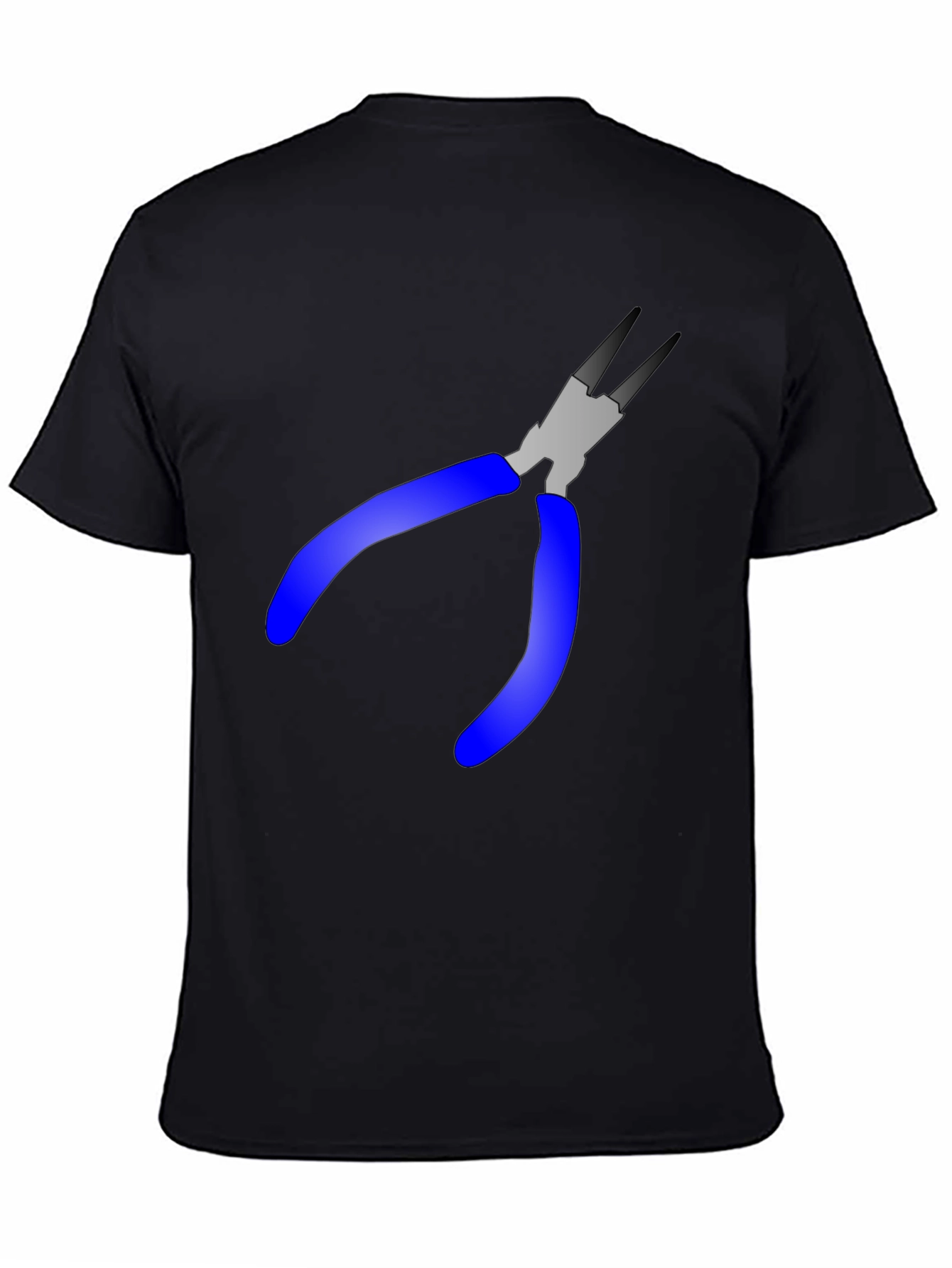 Pliers Graphic Tee - Black Cotton Blend T-Shirt