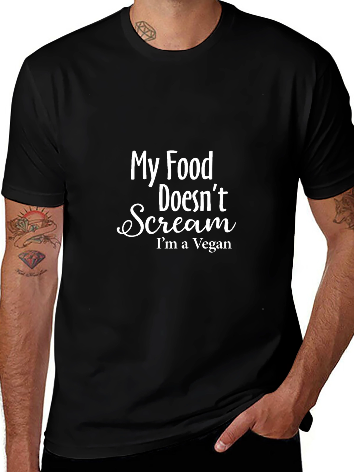 Vegan Slogan T-Shirt - My Food Doesnt Scream