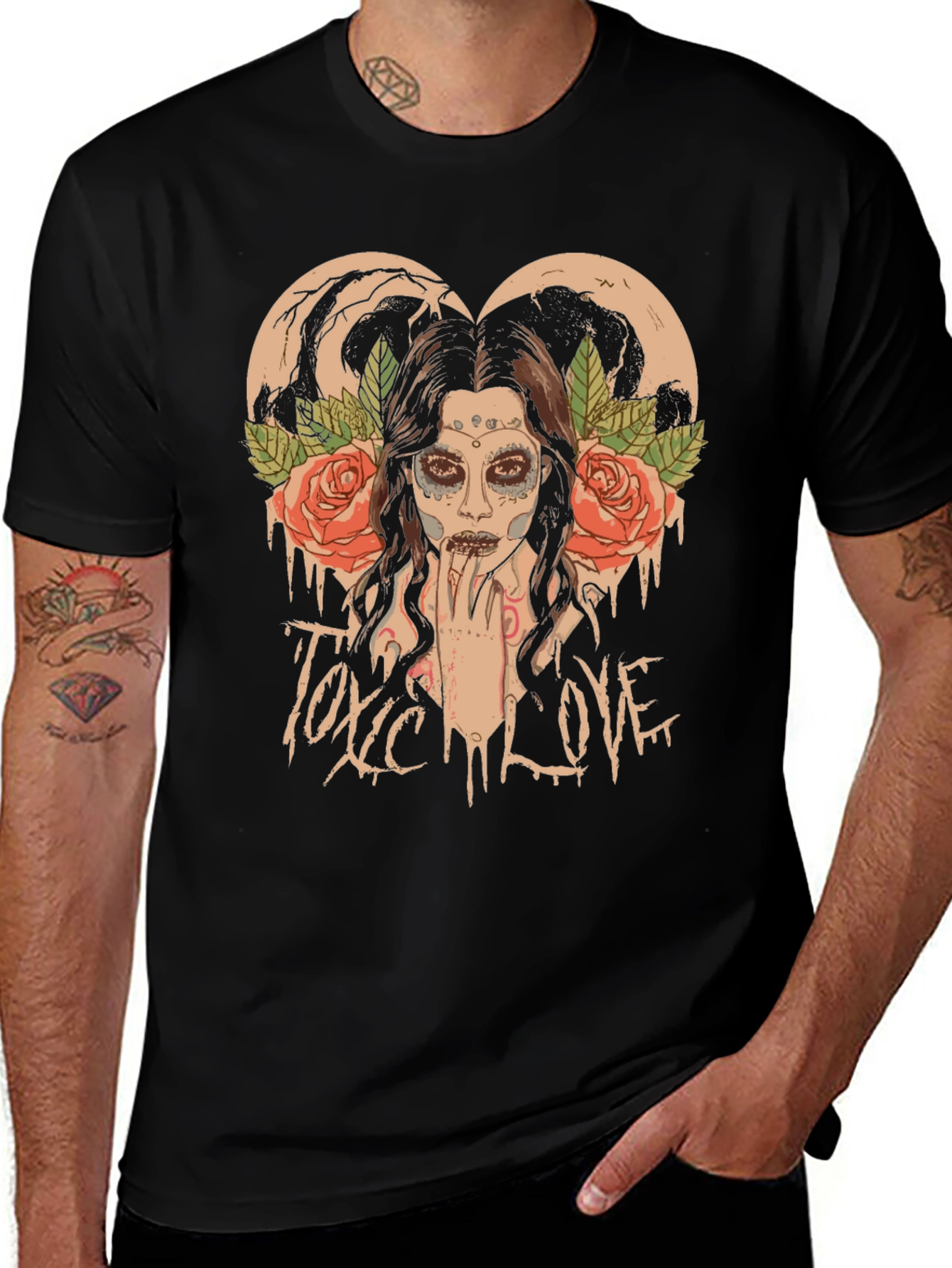 Toxic Love Black Graphic T-Shirt