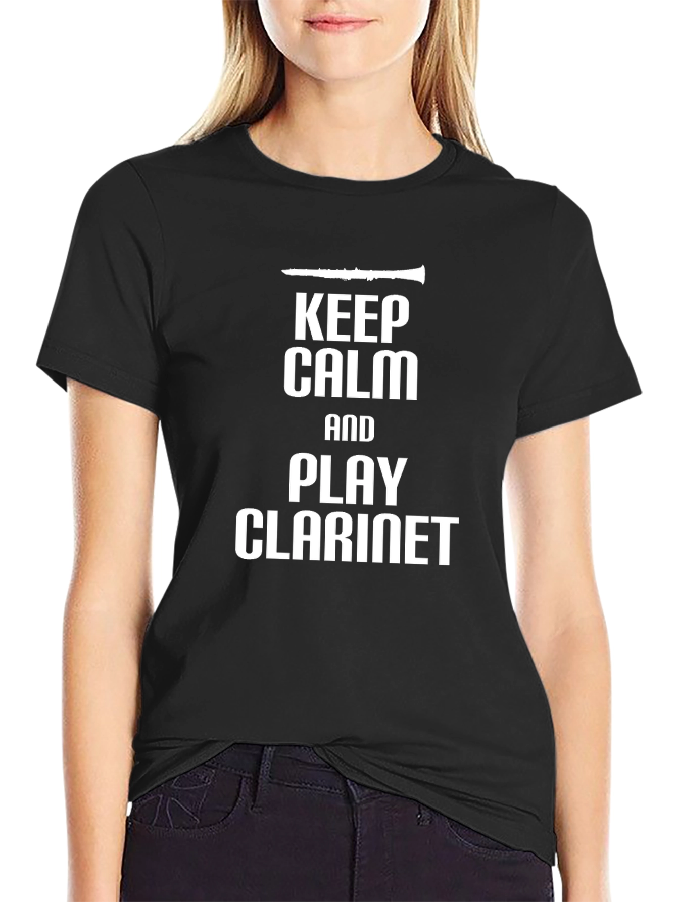 Keep Calm and Play Clarinet Black T-Shirt