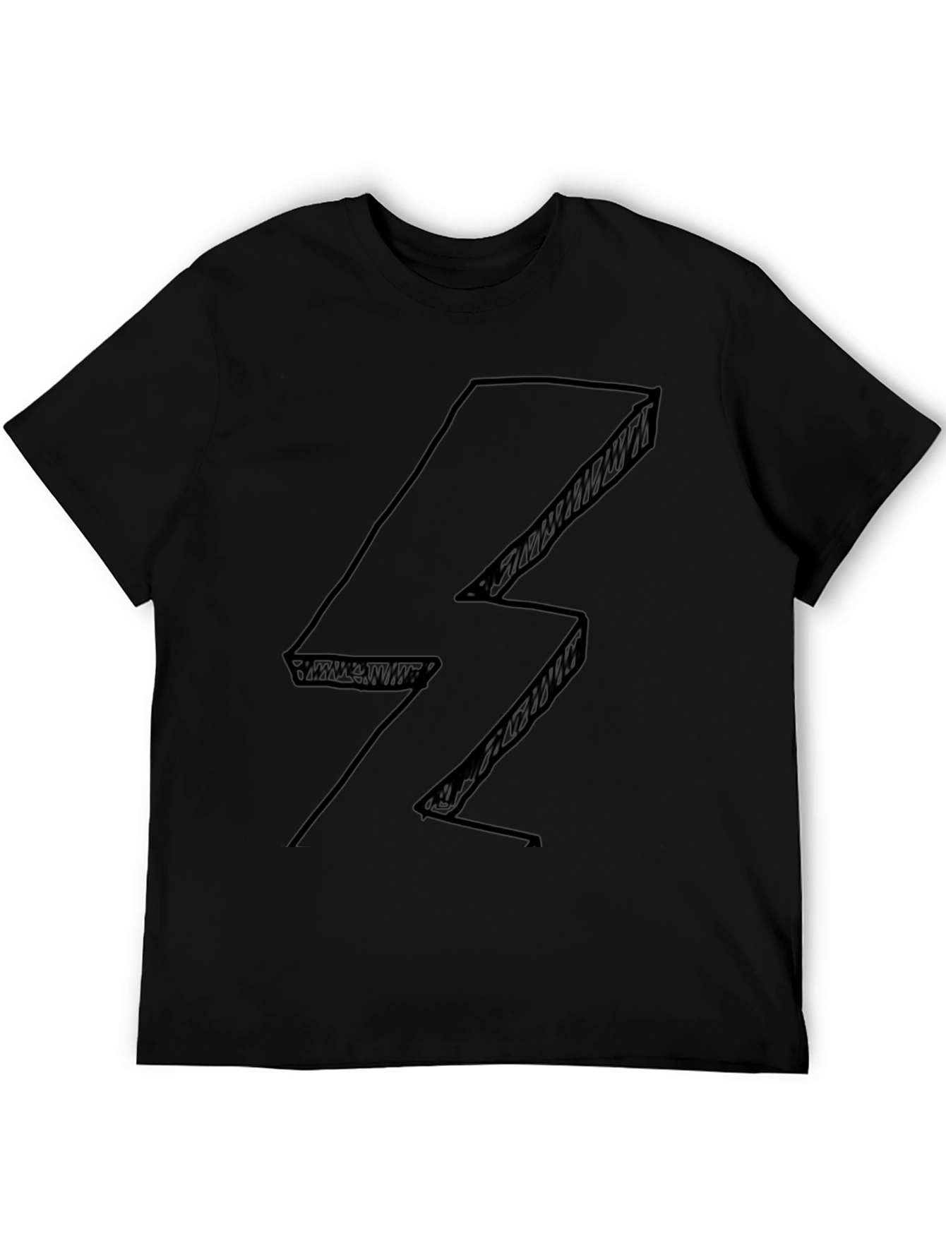 Abstract Lightning Bolt Black T-Shirt
