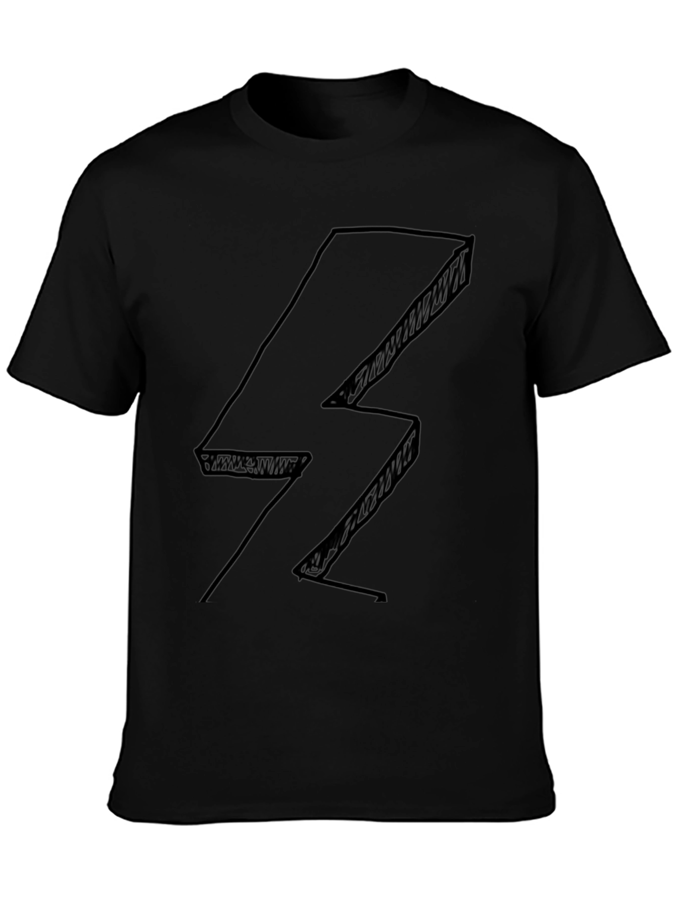 Abstract Lightning Bolt Black T-Shirt