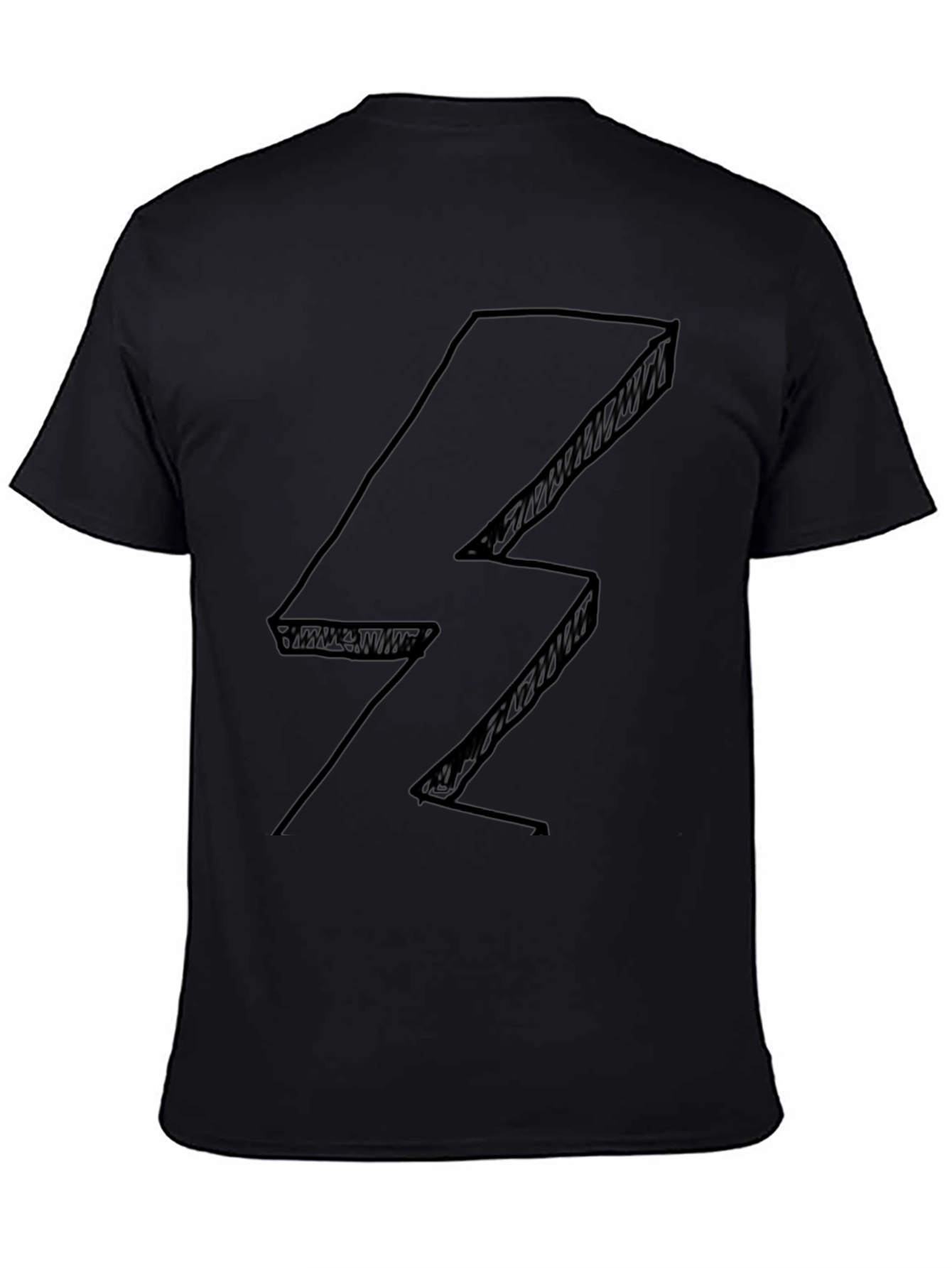 Abstract Lightning Bolt Black T-Shirt