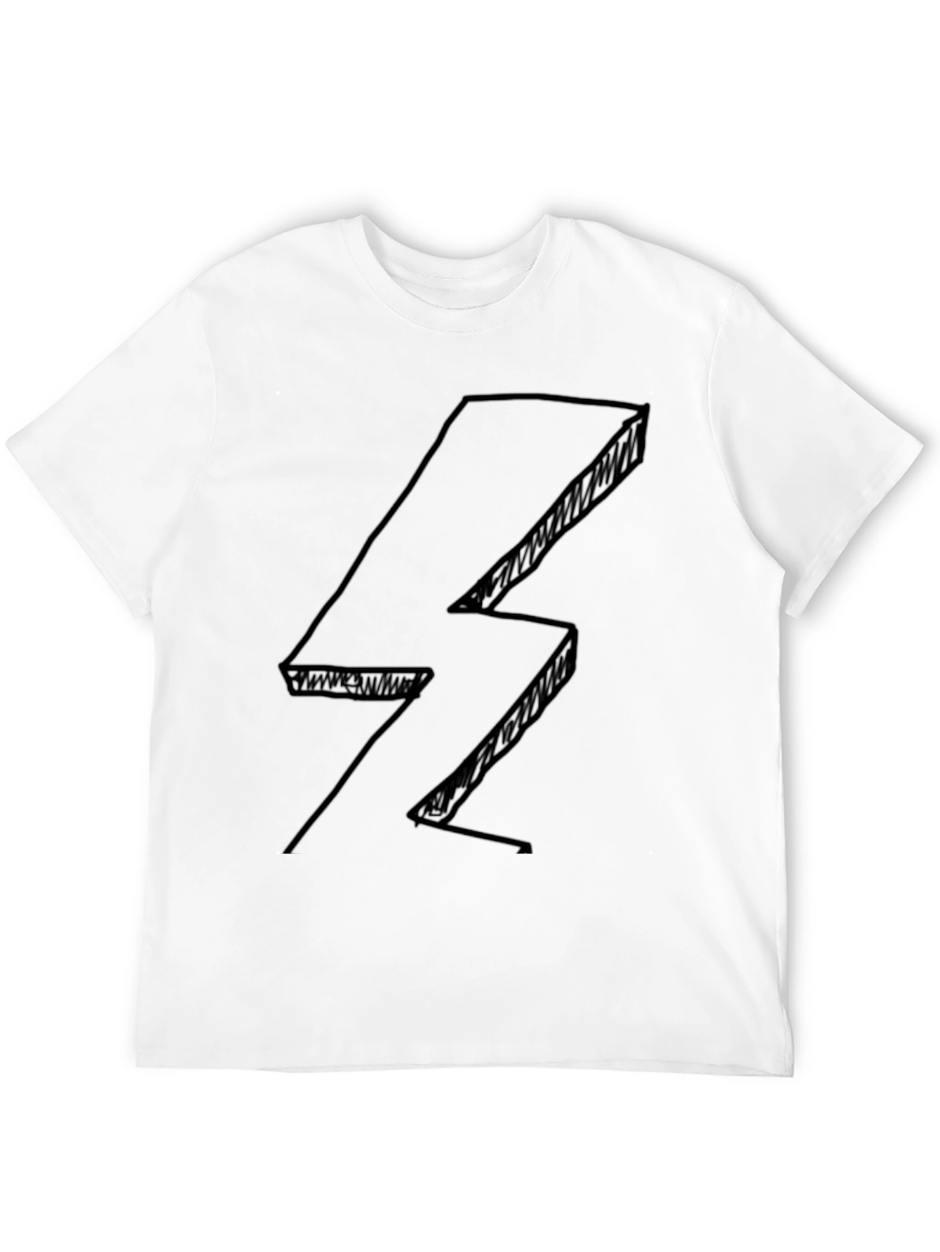 Abstract Lightning Bolt Black T-Shirt