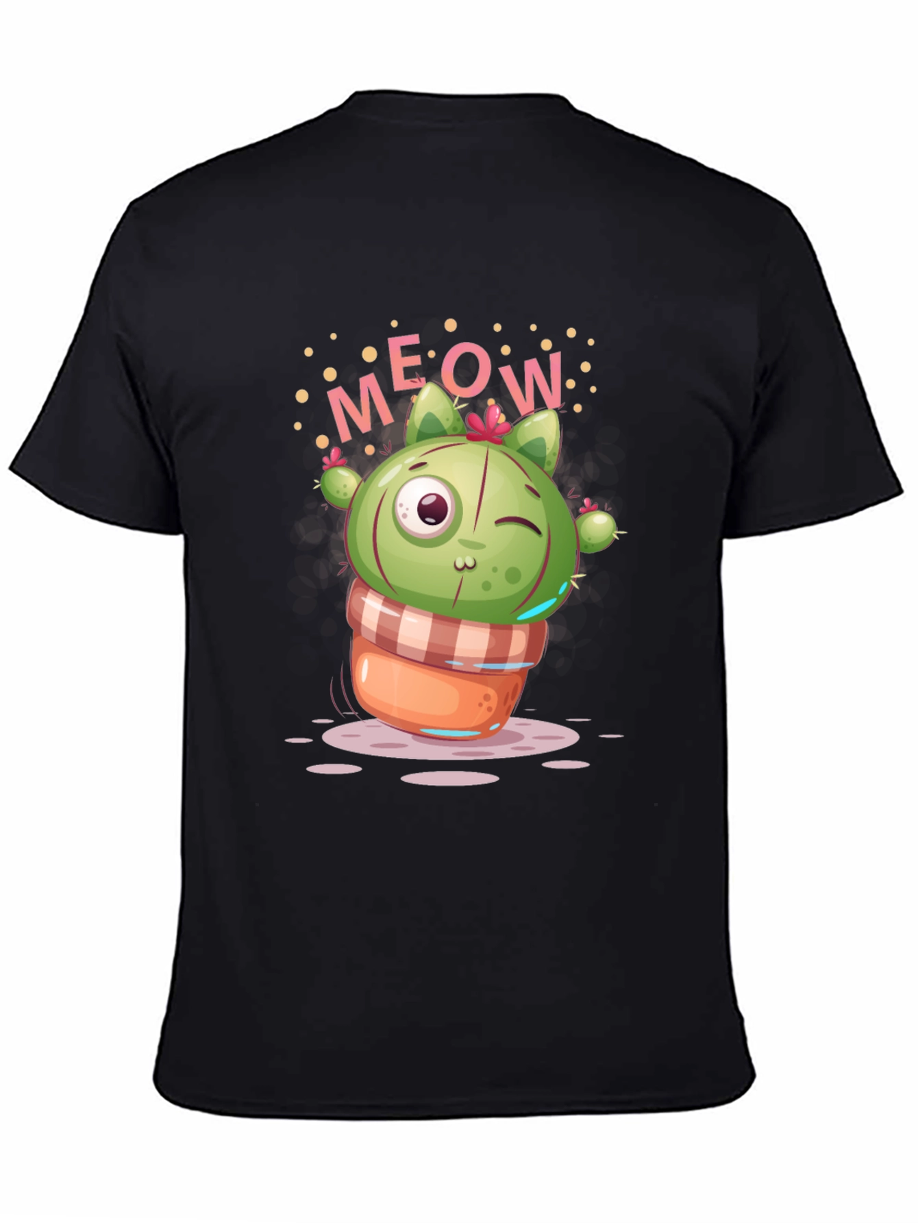 Meow Cactus Graphic Tee - Quirky Cat Lover T-Shirt