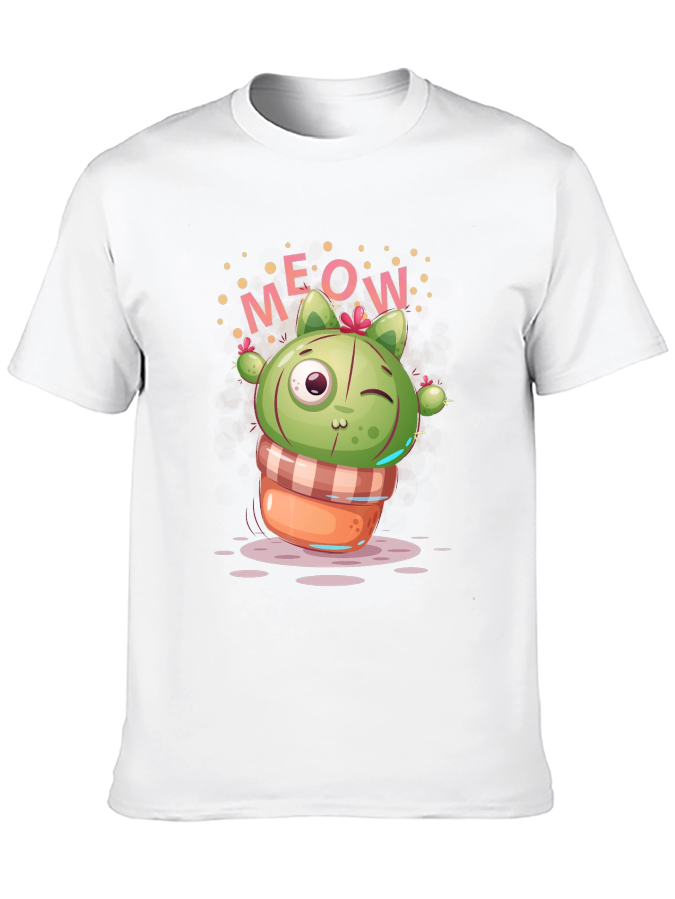 Meow Cactus Graphic Tee - Quirky Cat Lover T-Shirt
