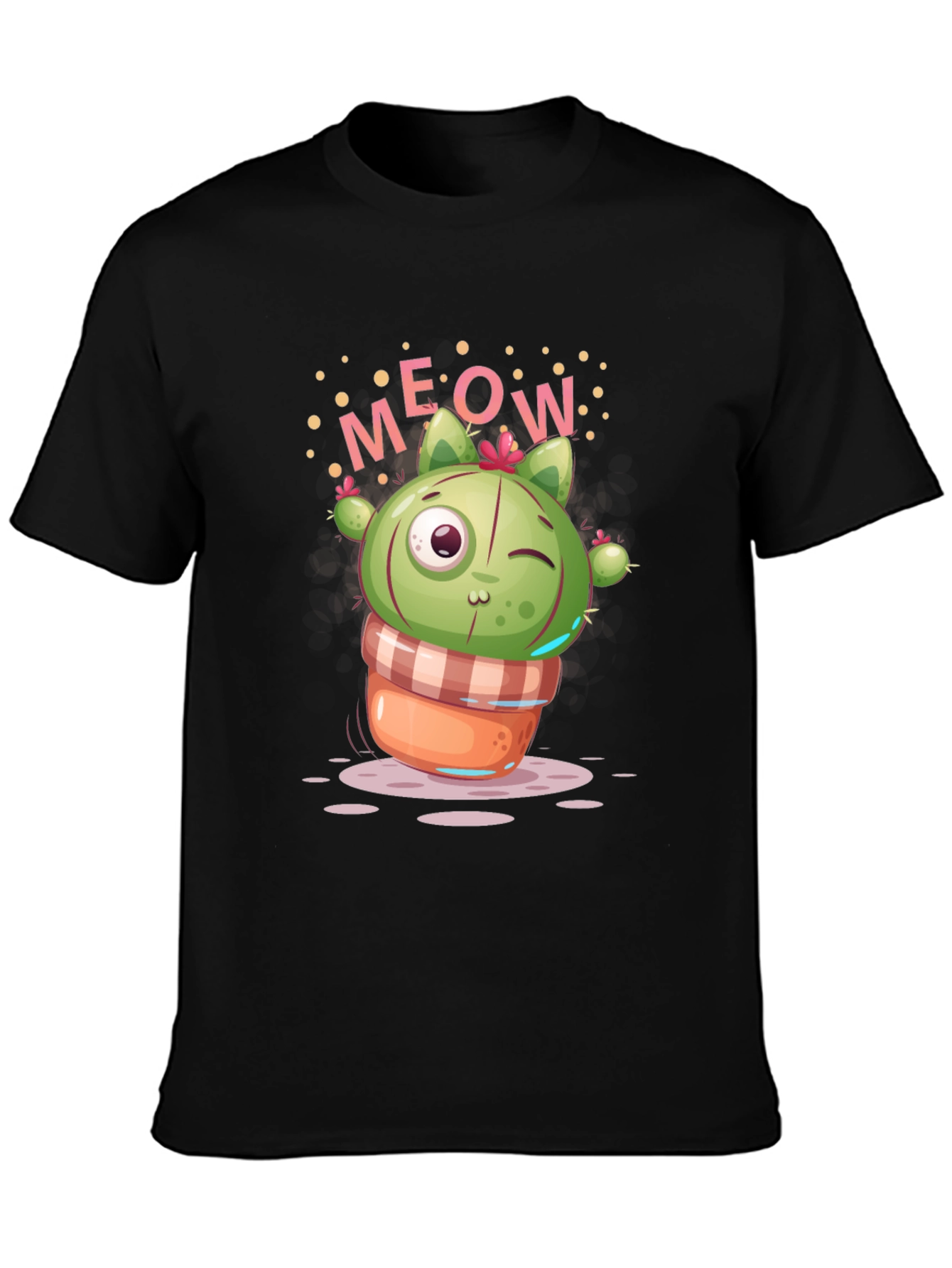 Meow Cactus Graphic Tee - Quirky Cat Lover T-Shirt