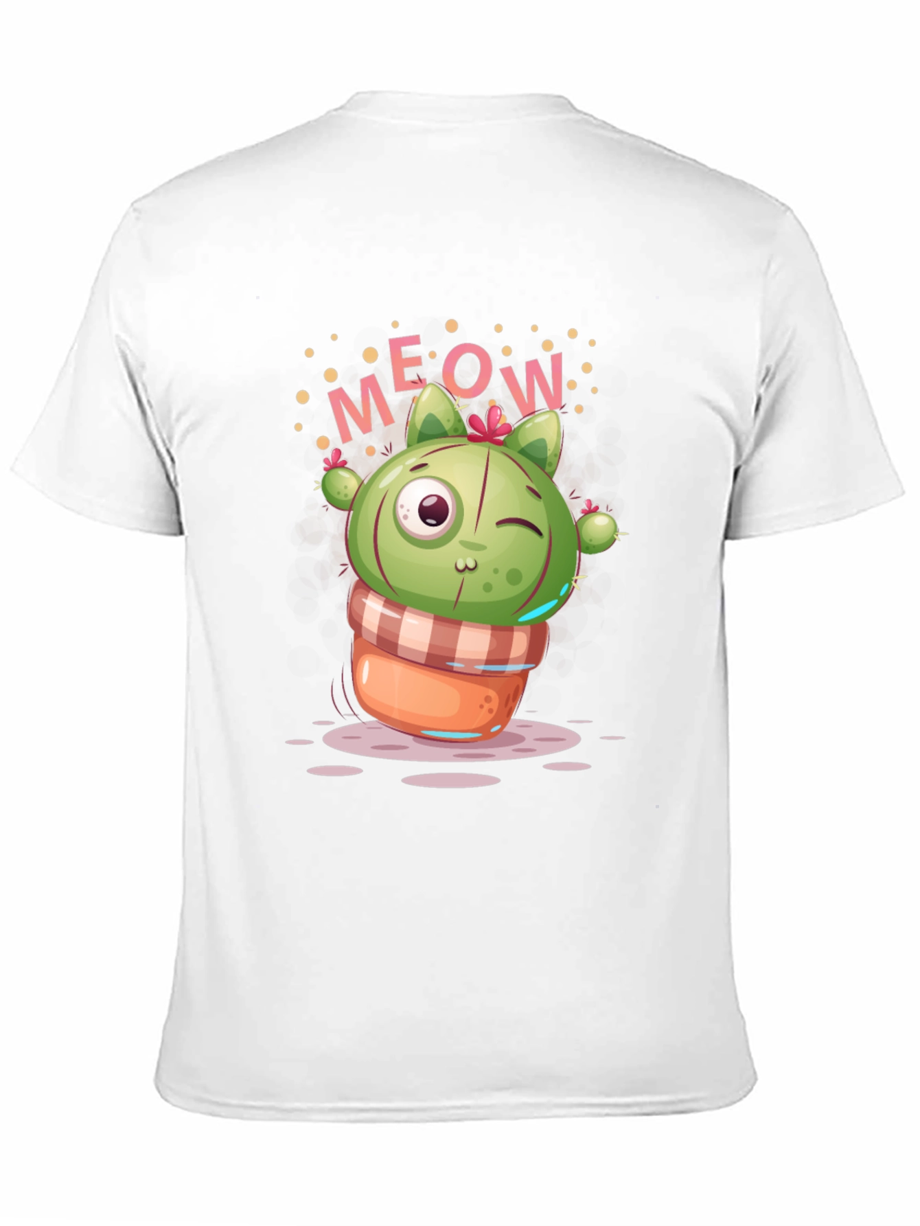 Meow Cactus Graphic Tee - Quirky Cat Lover T-Shirt