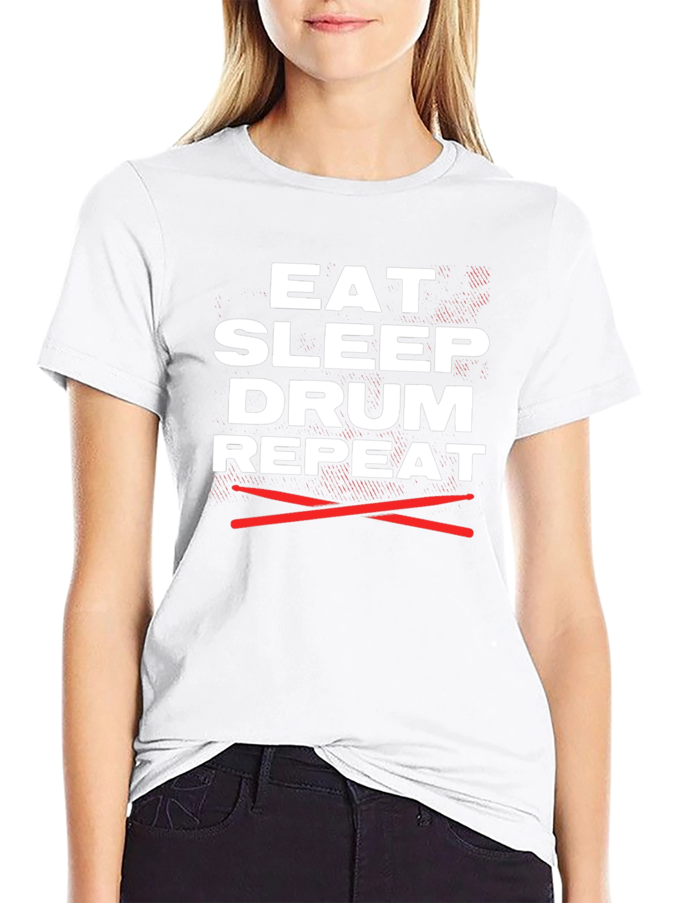 Eat Sleep Drum Repeat Graphic Tee - Musician T-Shirt