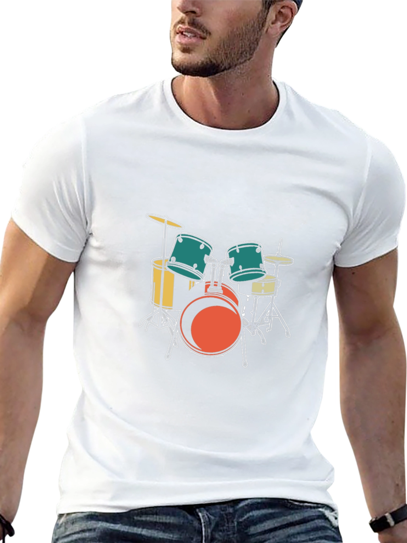 Drum Set Graphic Tee - Musician Style