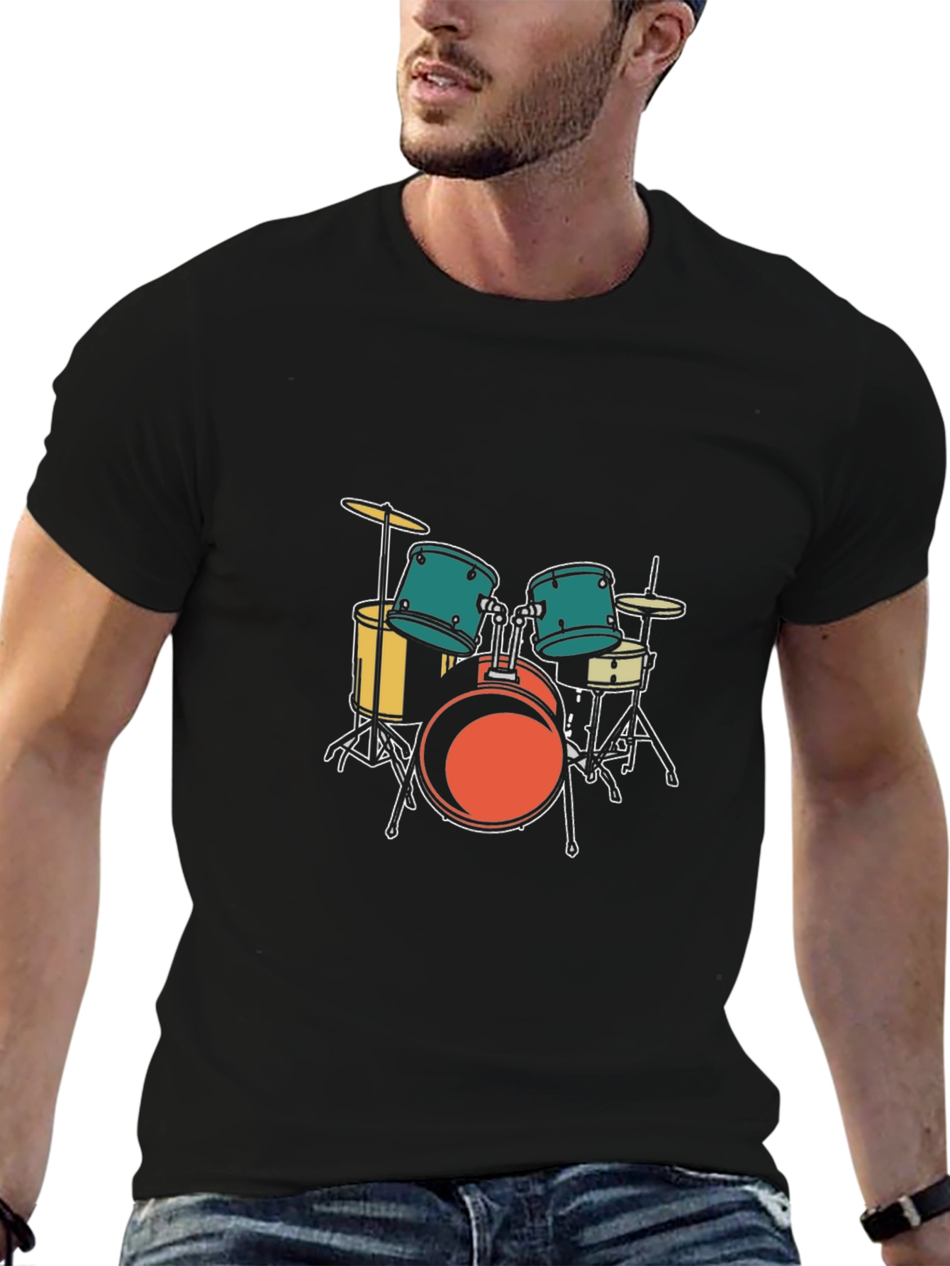 Drum Set Graphic Tee - Musician Style