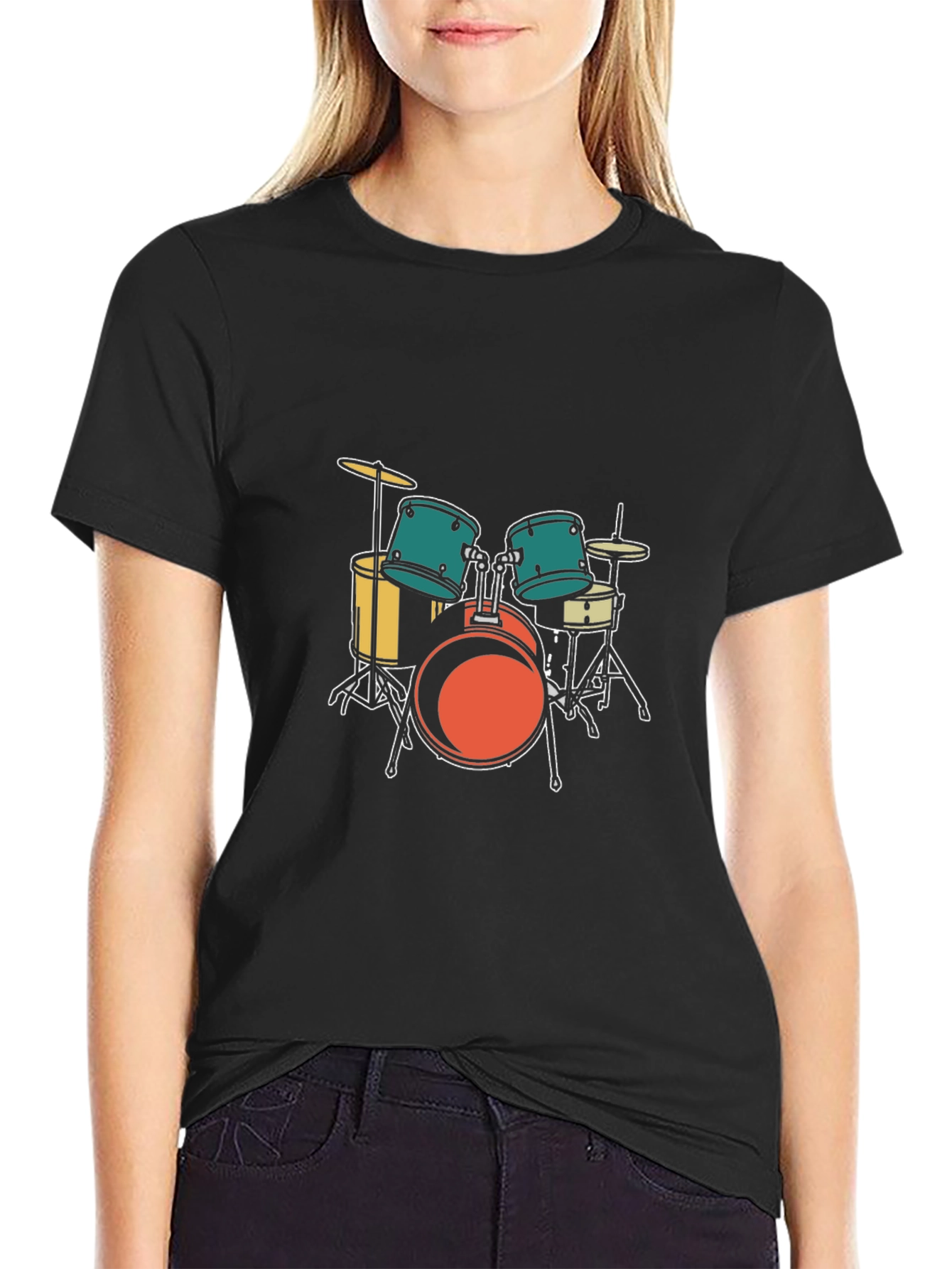 Drum Set Graphic Tee - Musician Style