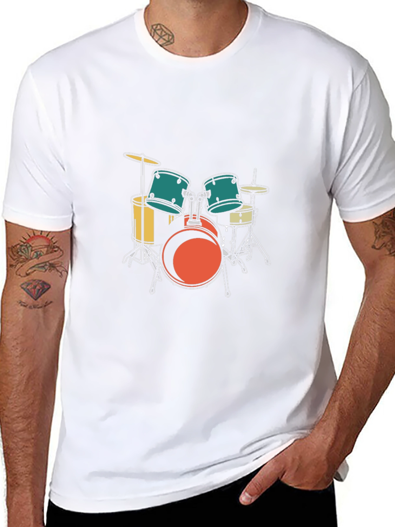 Drum Set Graphic Tee - Musician Style