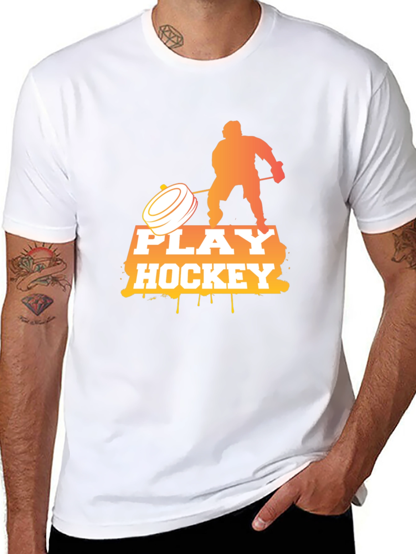 Play Hockey Graphic Tee - Cool Black T-Shirt