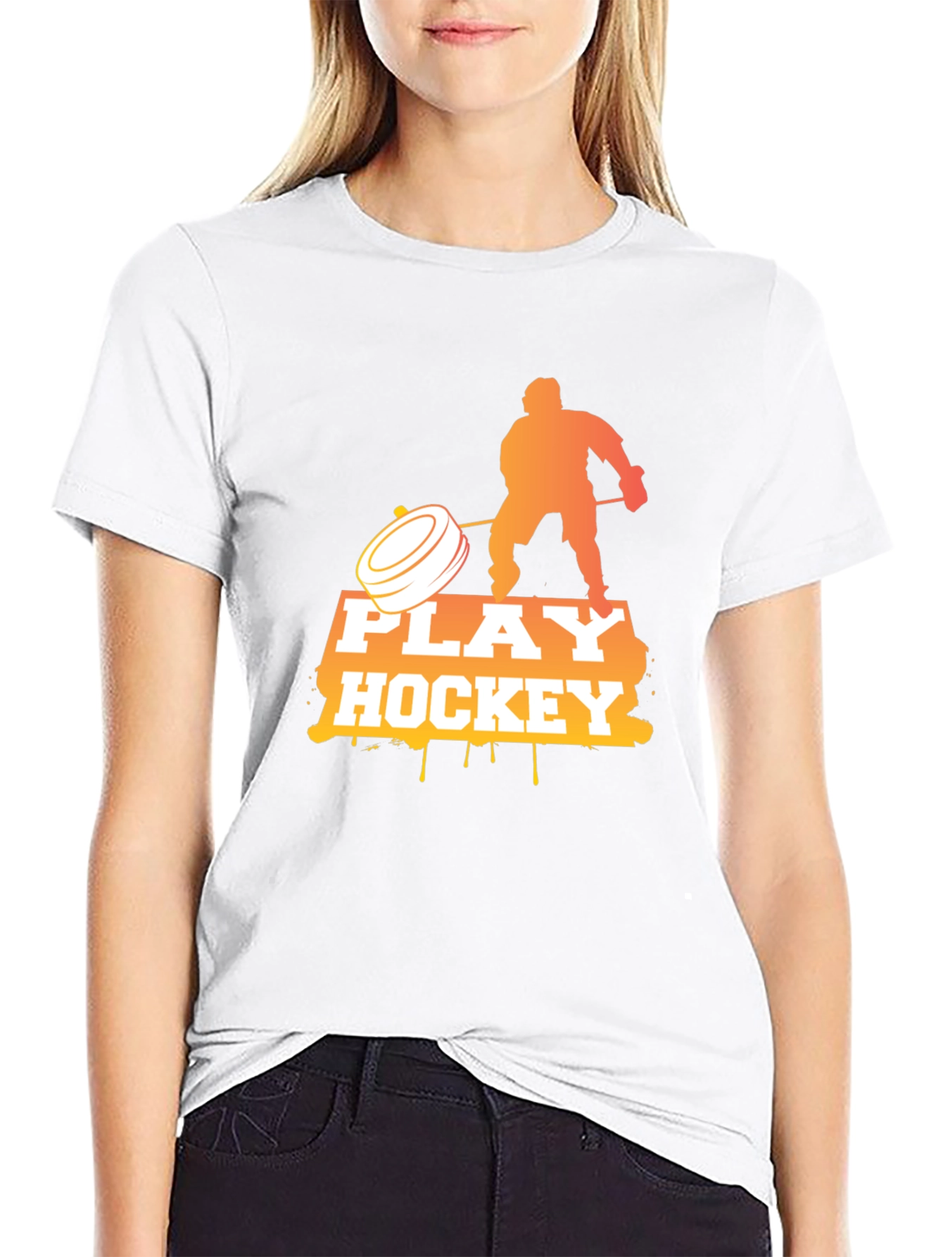 Play Hockey Graphic Tee - Cool Black T-Shirt