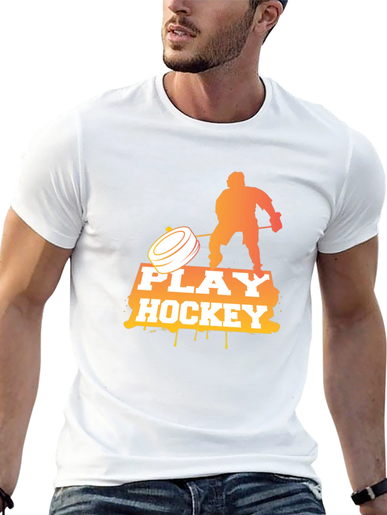 Play Hockey Graphic Tee - Cool Black T-Shirt