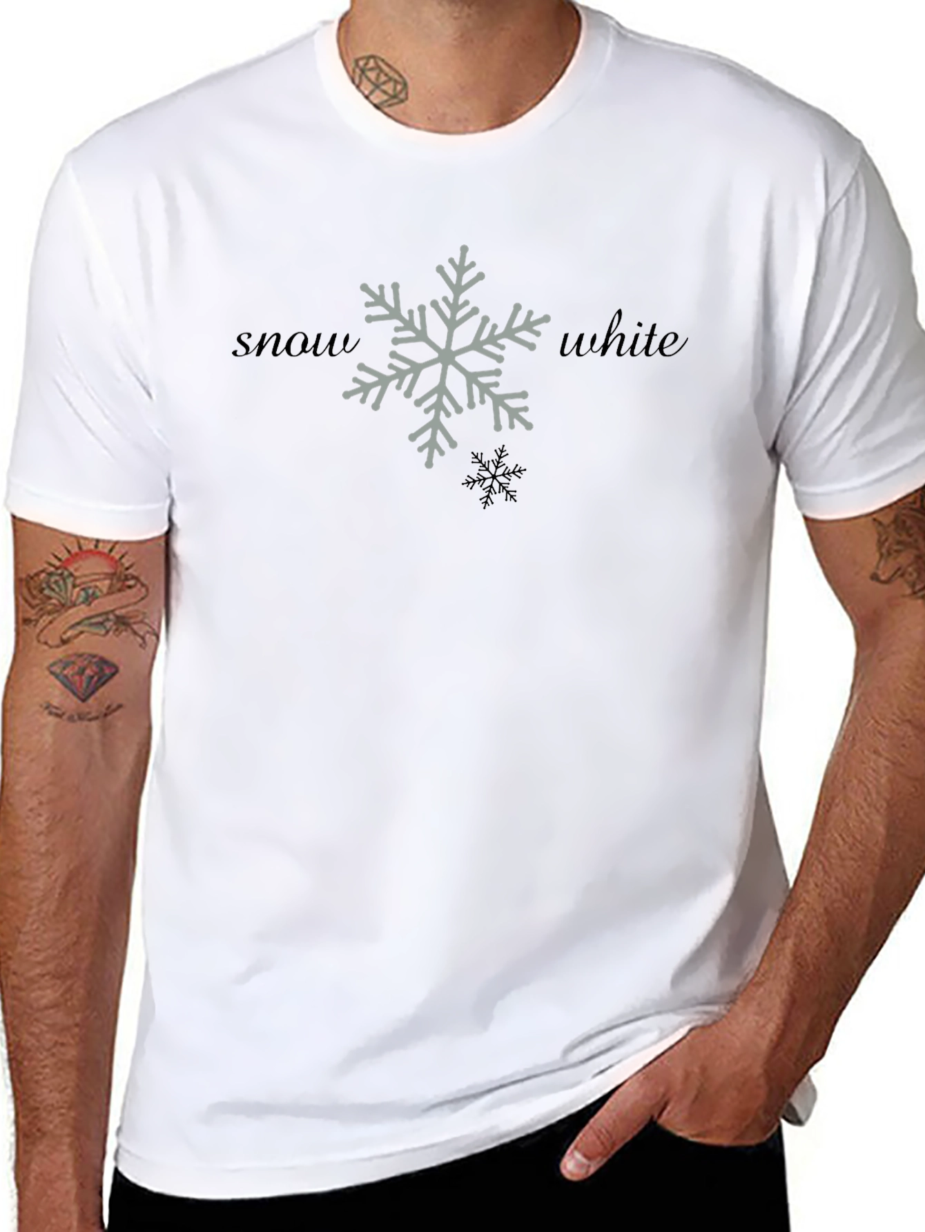Snow White Snowflake Graphic T-Shirt