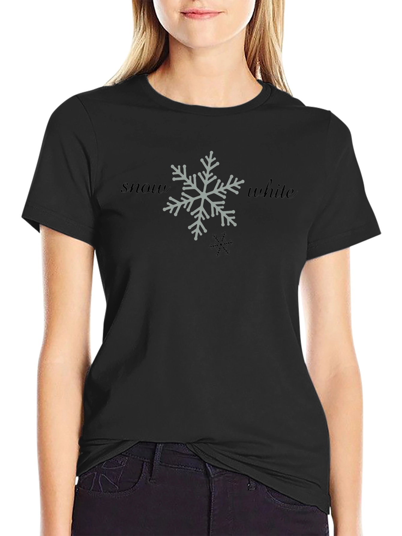 Snow White Snowflake Graphic T-Shirt