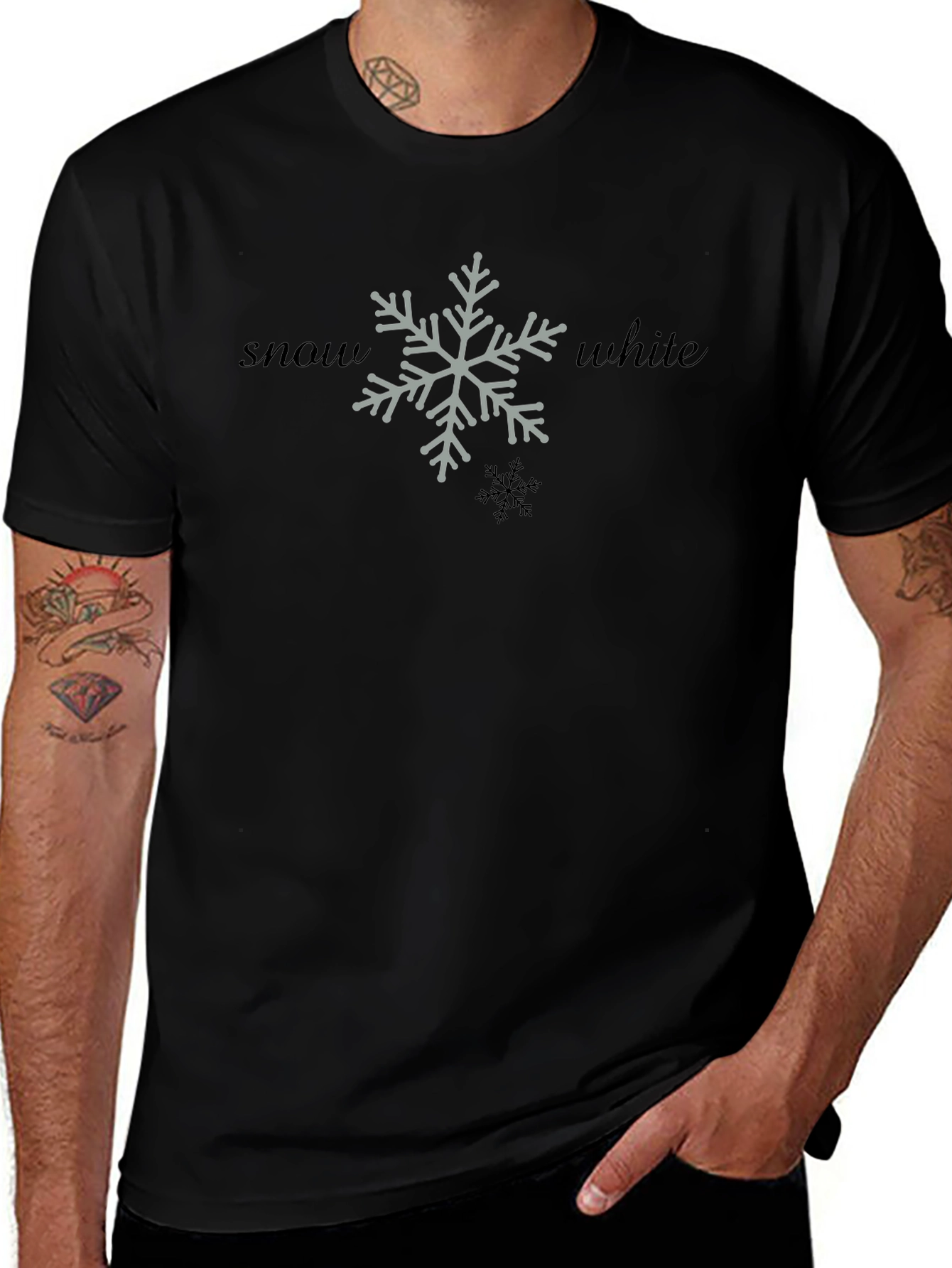 Snow White Snowflake Graphic T-Shirt