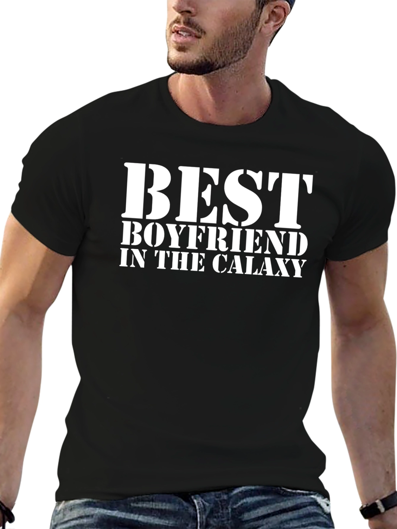 Best Boyfriend in the Galaxy Black T-Shirt
